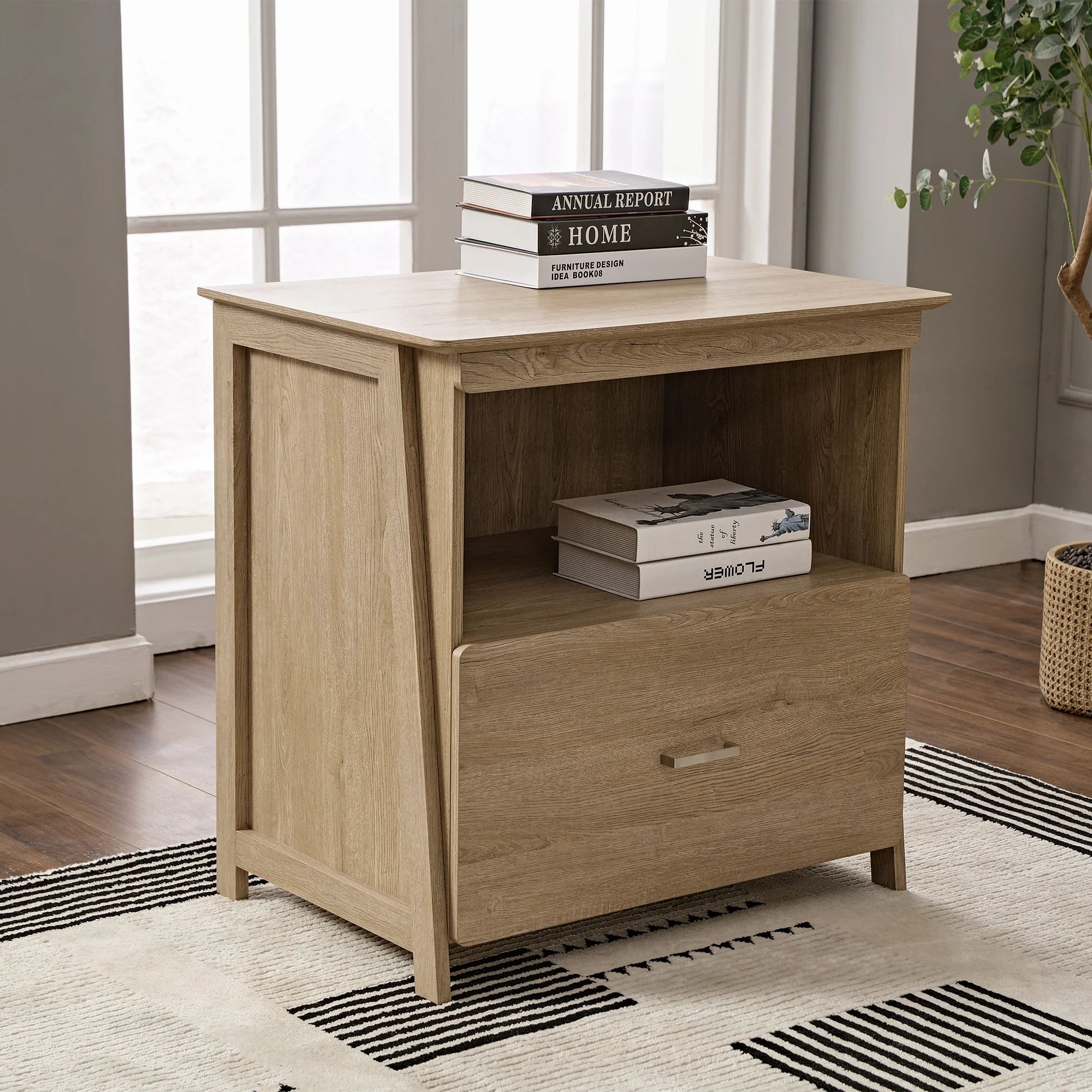 Ark EL, 29" Display File Storage Cabinet, Oak - Image 4