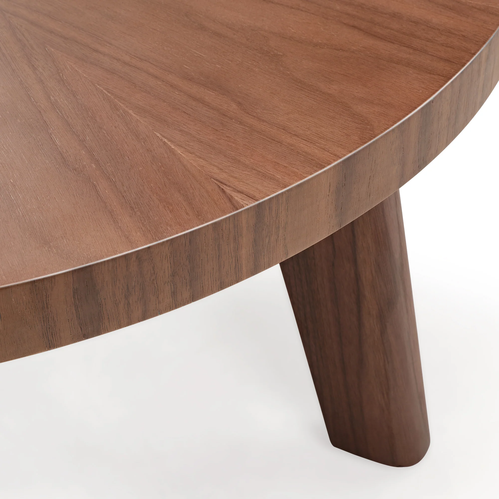 41" Irregular Round Solid Wood Walnut Coffee Table - Image 7