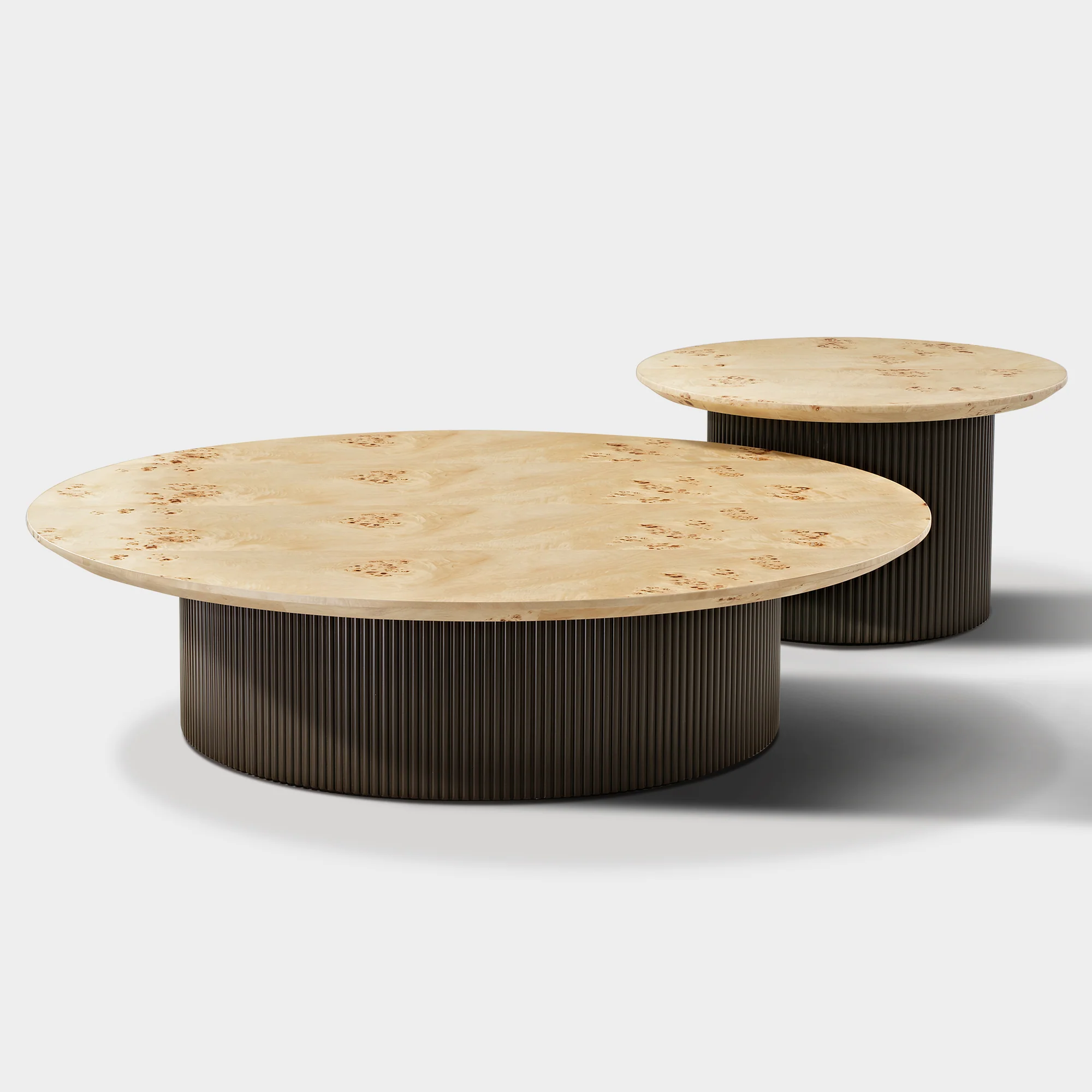 43" Birch Wood Veneer Coffee Table Set of 2 - Image 7