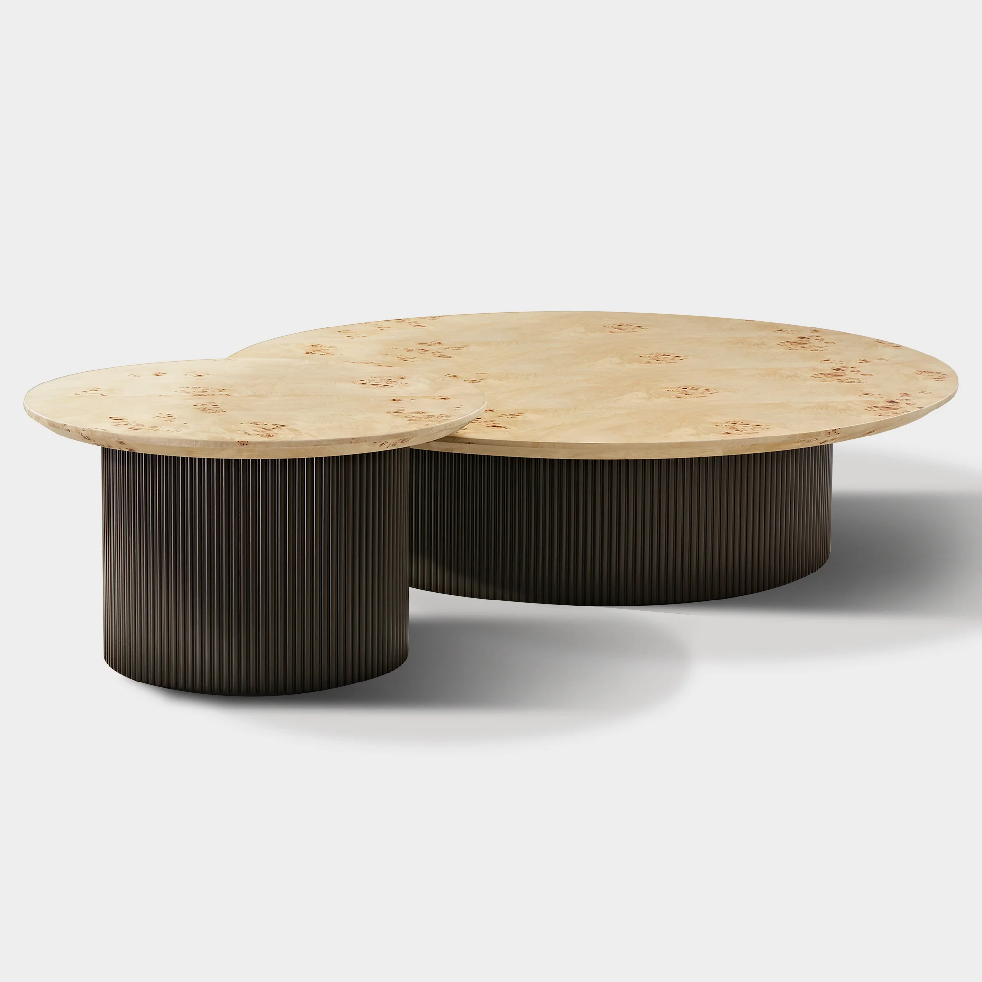 43" Birch Wood Veneer Coffee Table Set of 2 - Image 8