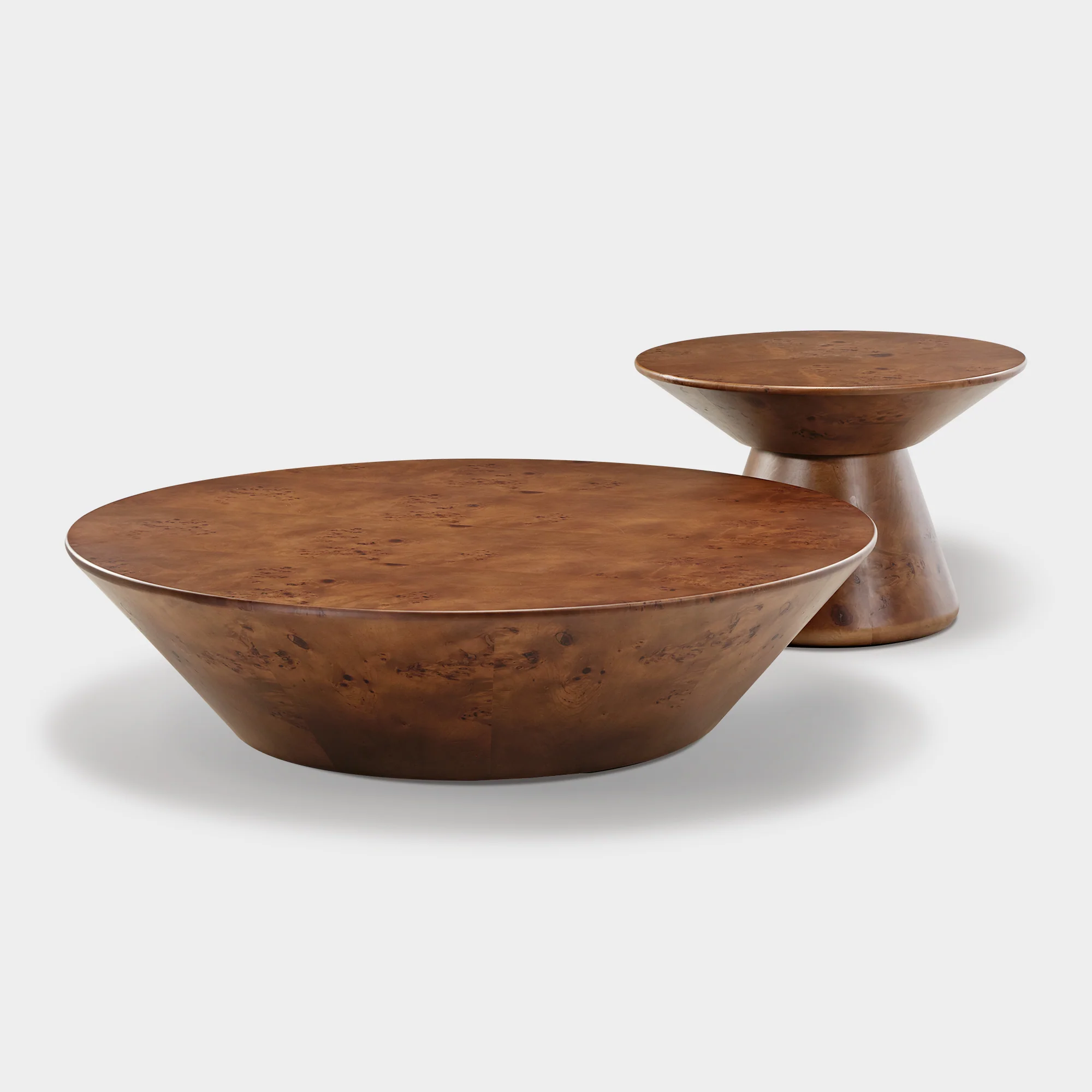 43" Brown Round Coffee Table Set of 2 - Image 13