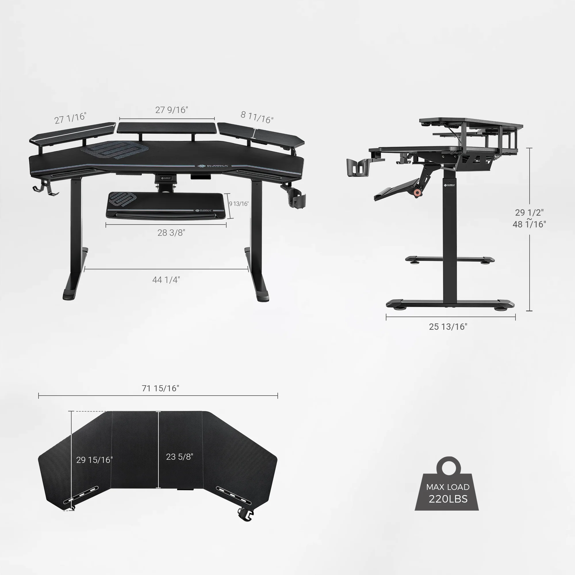 Aero Pro Wing-Shaped Standing Desk (72"x23") - Image 13