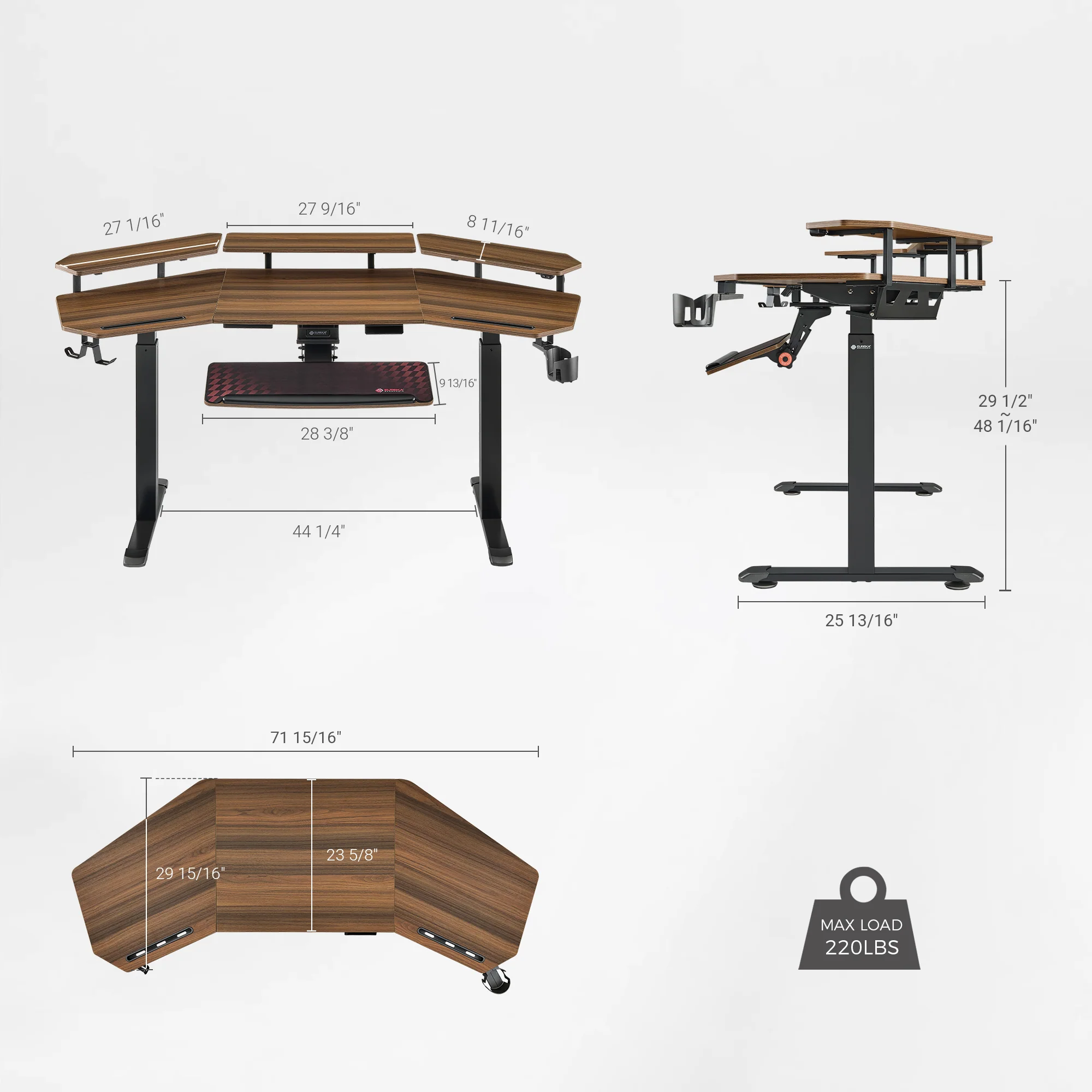 Aero Pro Wing-Shaped Standing Desk (72"x23") - Image 25