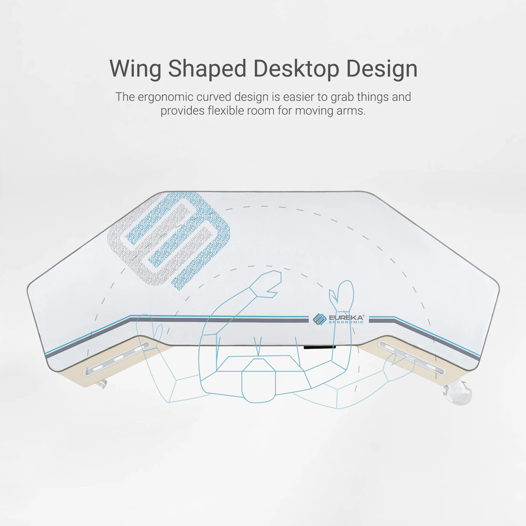 Aero Pro Wing-Shaped Standing Desk (72"x23") - Image 30