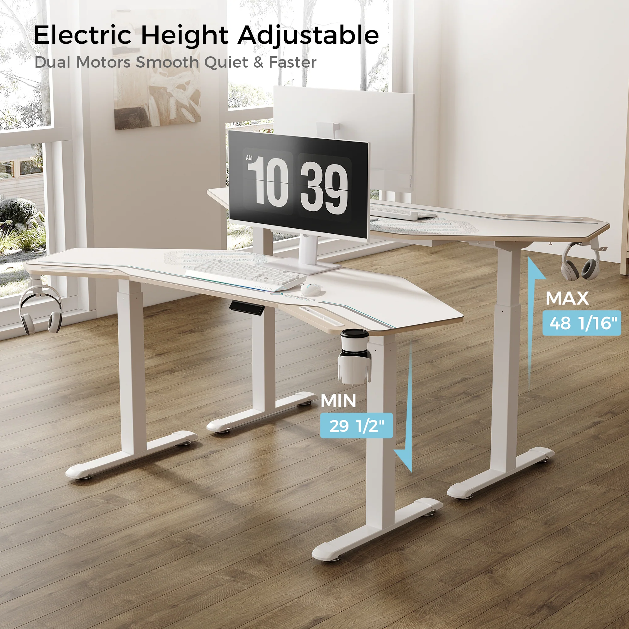 Aero Pro Wing-Shaped Standing Desk (72"x23") - Image 71