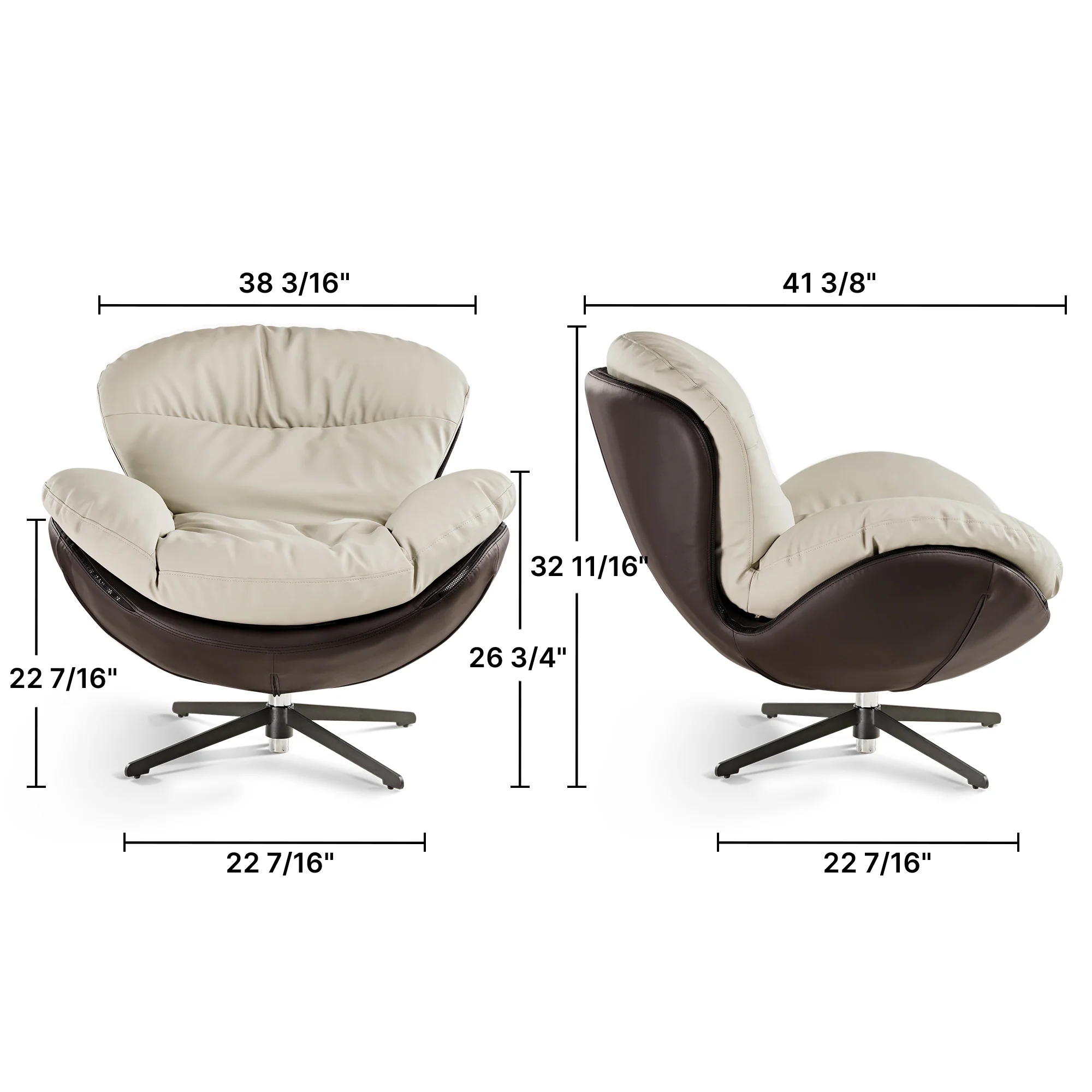 Alexia, Comfy Soft Swivel Lounge Chair, Gray - Image 10