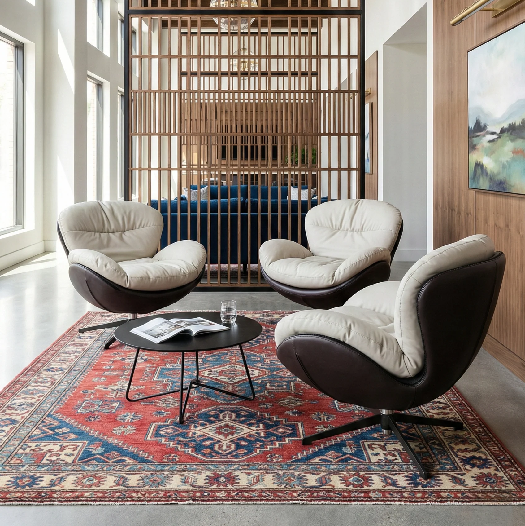 Alexia, Comfy Soft Swivel Lounge Chair, Gray - Image 3