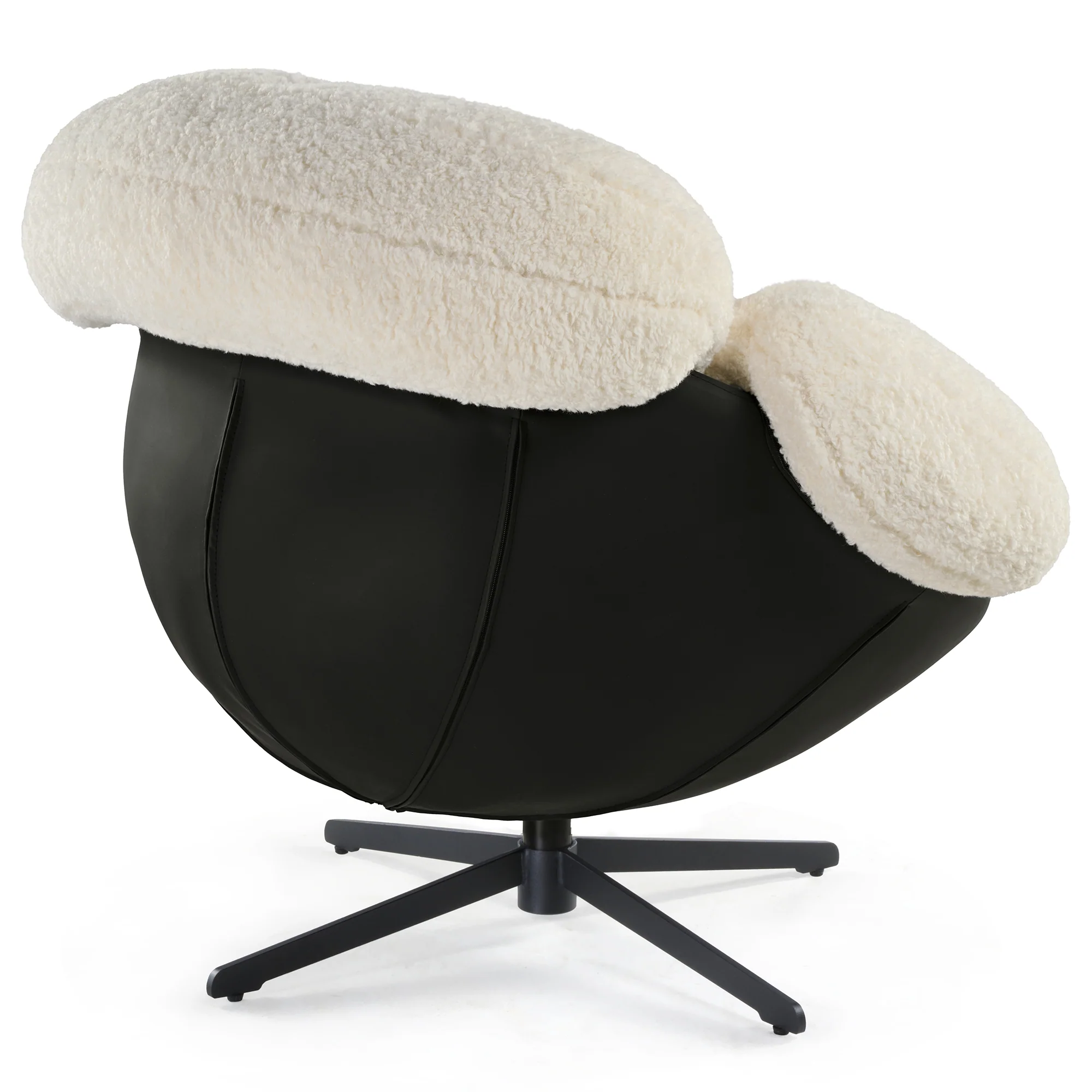 Cara, Modern Comfy Swivel Lounge Chair, White - Image 14