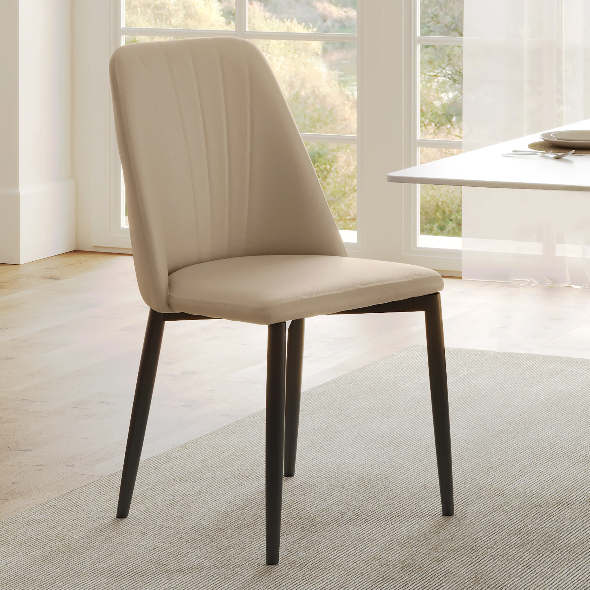 Chester, Upholstered Dining Side Chairs Set of 2, Off-white - Image 3
