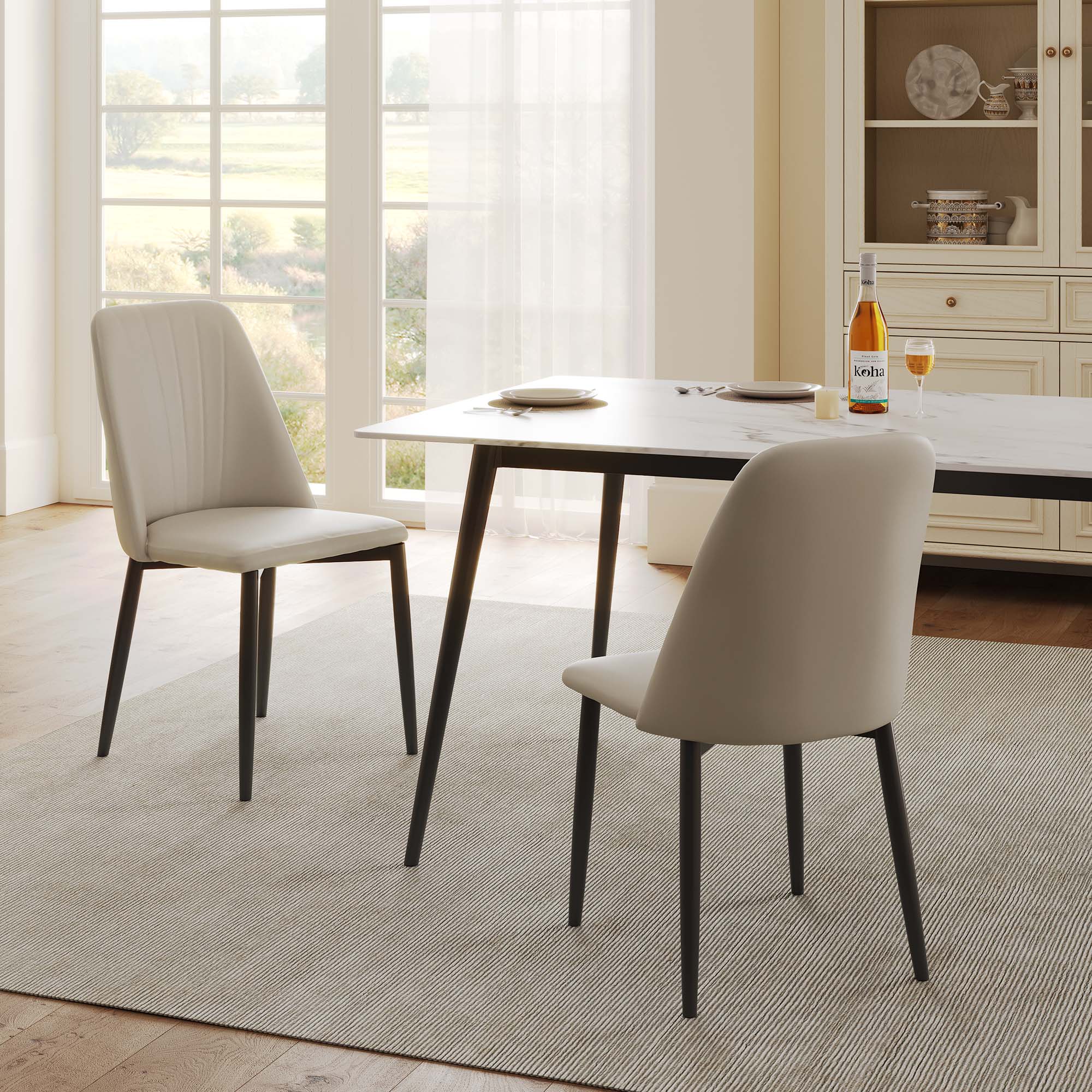 Chester, Upholstered Dining Side Chairs Set of 2, Off-white - Image 5