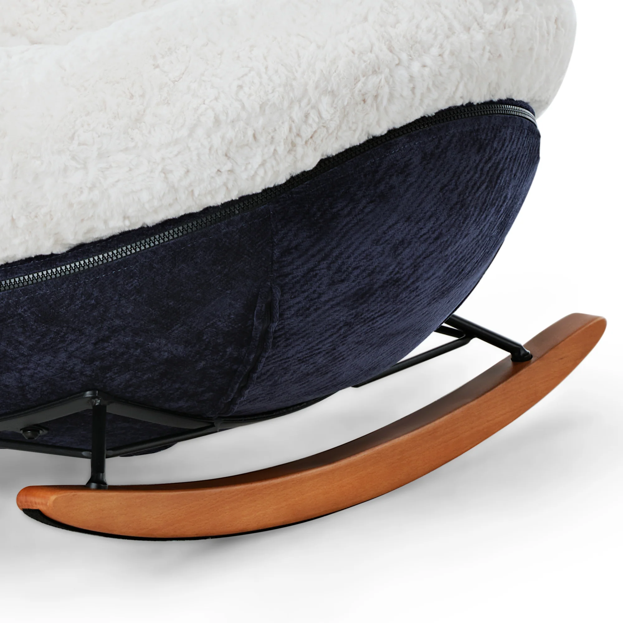 Chloe, Comfy Rocking Lounge Chair, Off White - Image 6