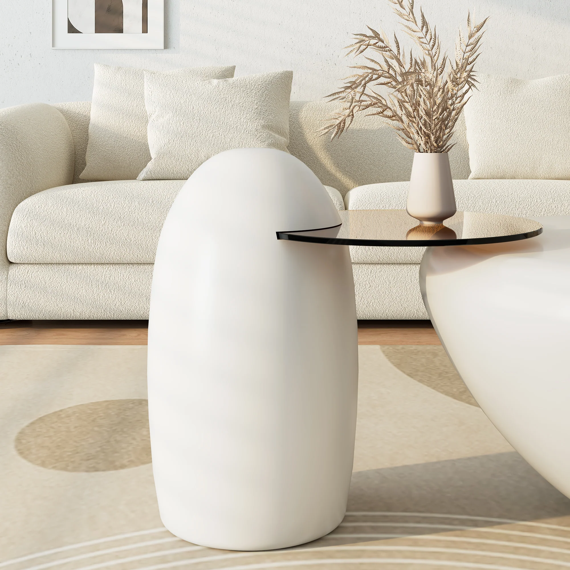 33" Abstract Cat Claw Coffee Table With Penguin Side Table Set - Image 7