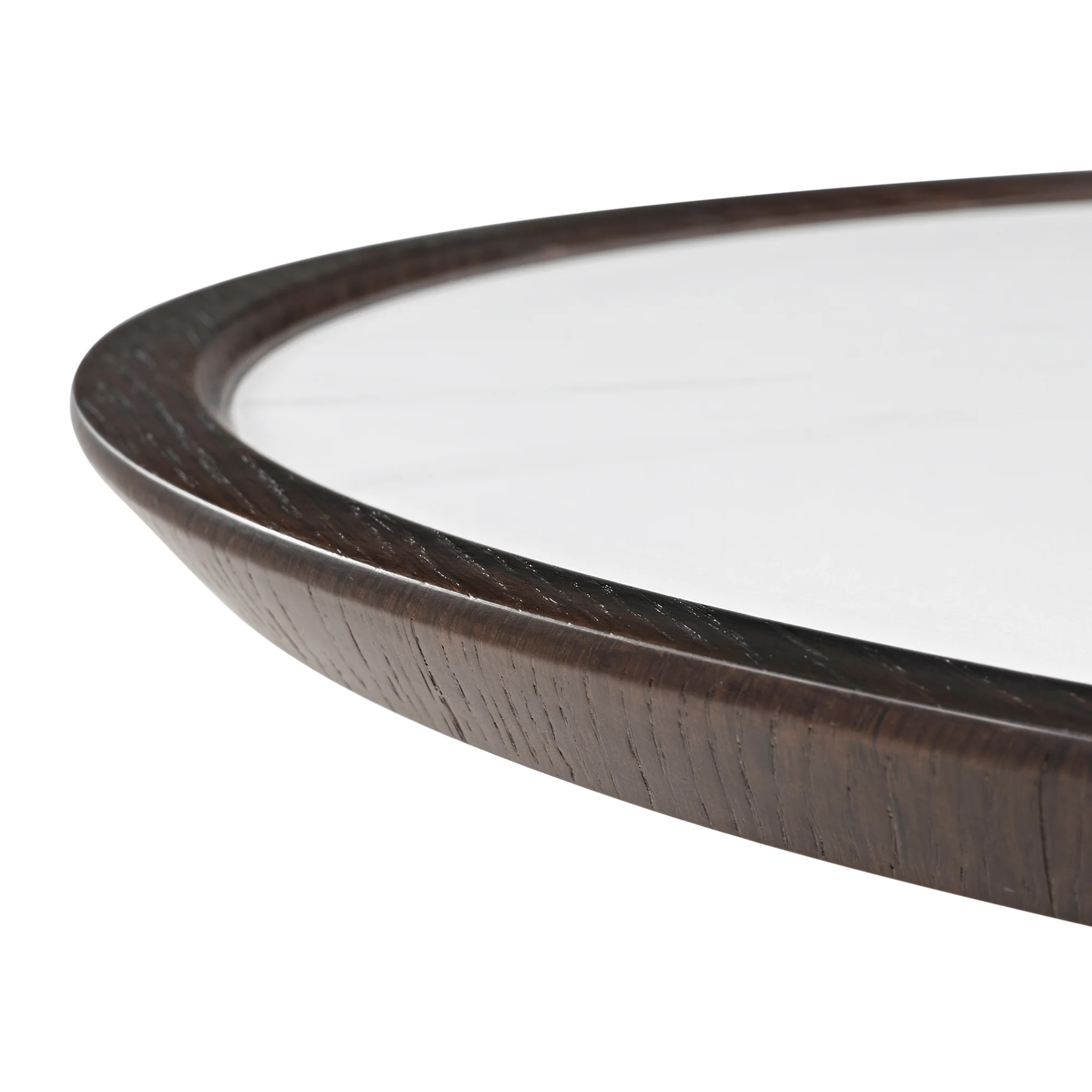 55" Modern Irregular Walnut Coffee Table - Image 4