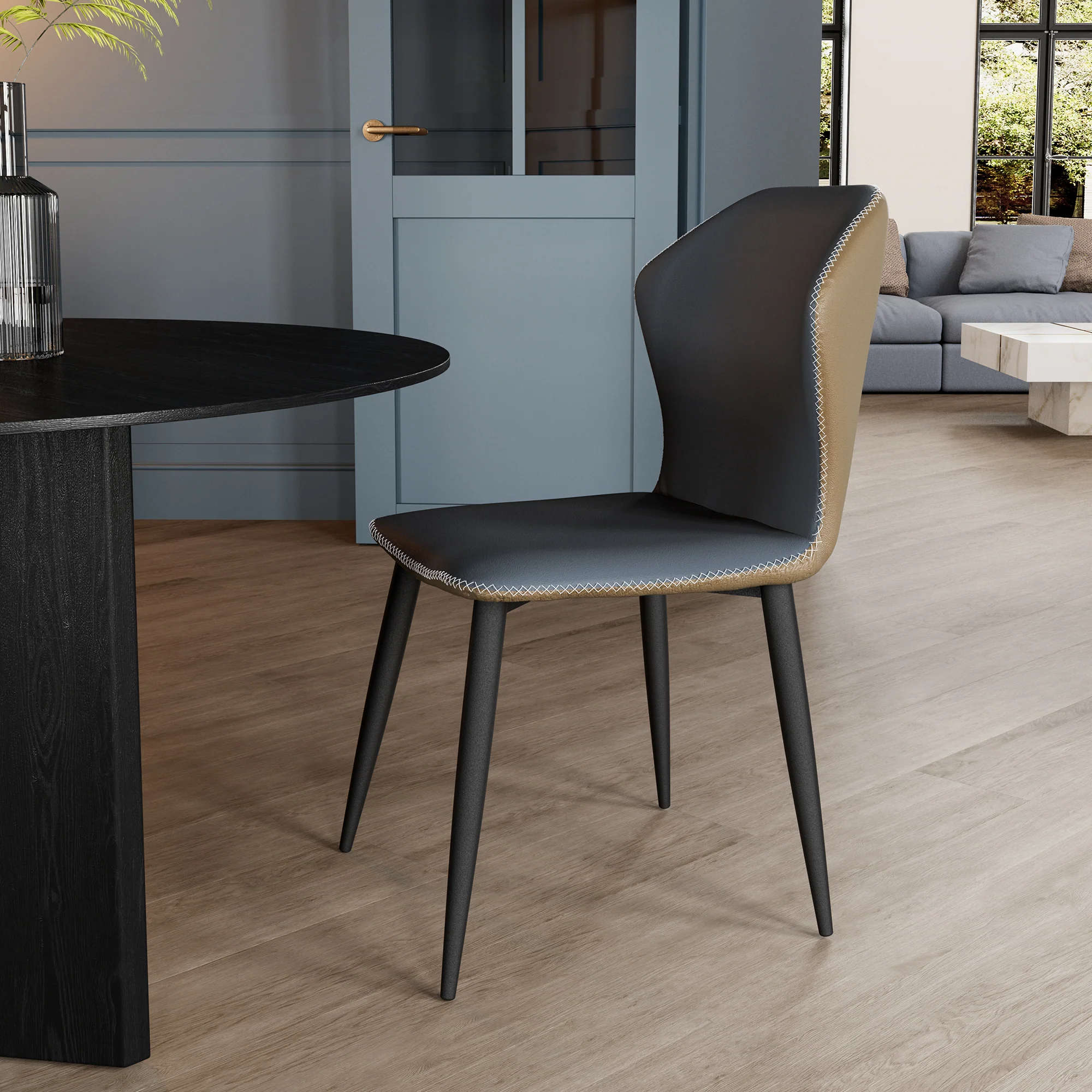 Elysian, Upholstered Dining Side Chairs Set of 2, Blue - Image 7