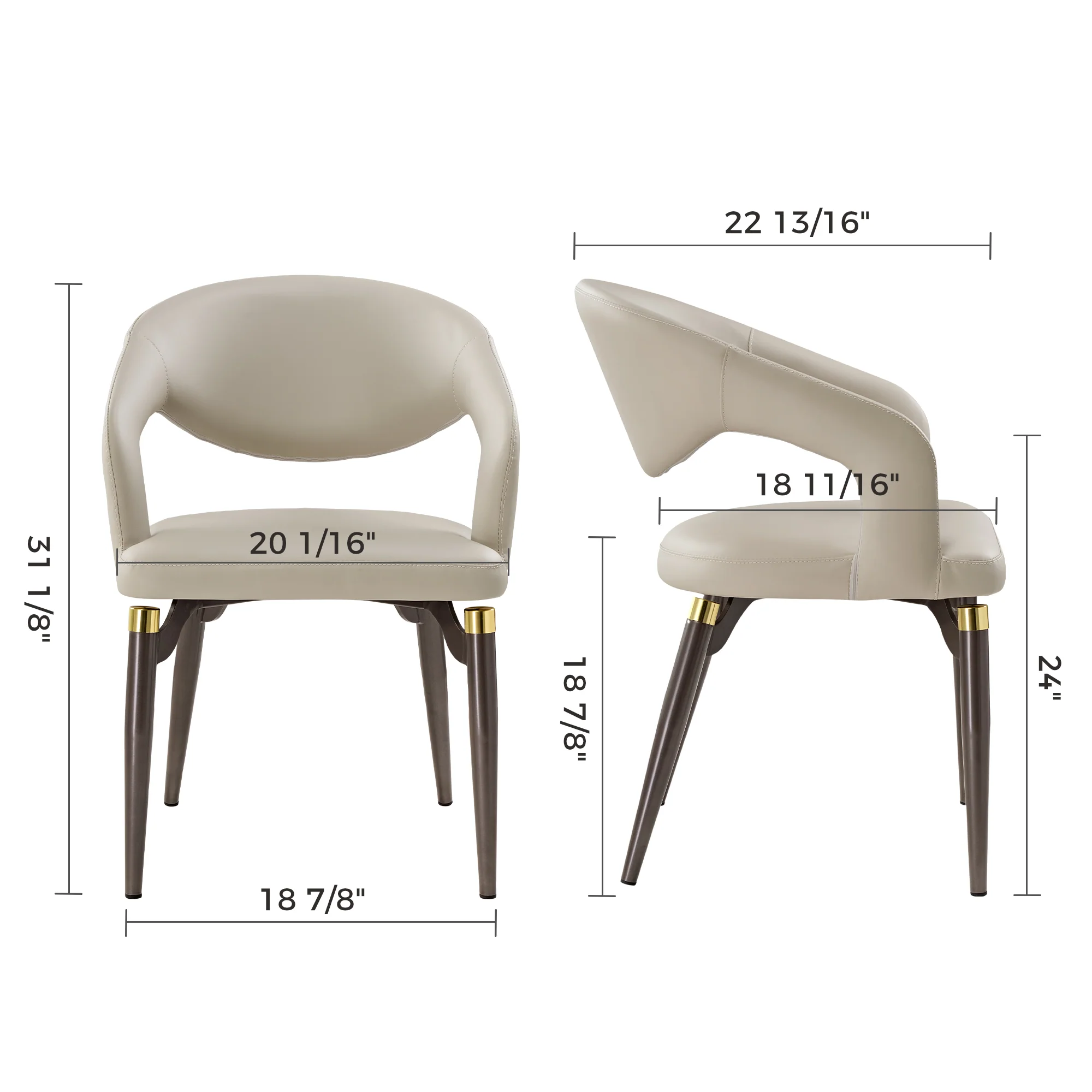 Chantilly Leather Dining Chairs, set of 2 - Image 14