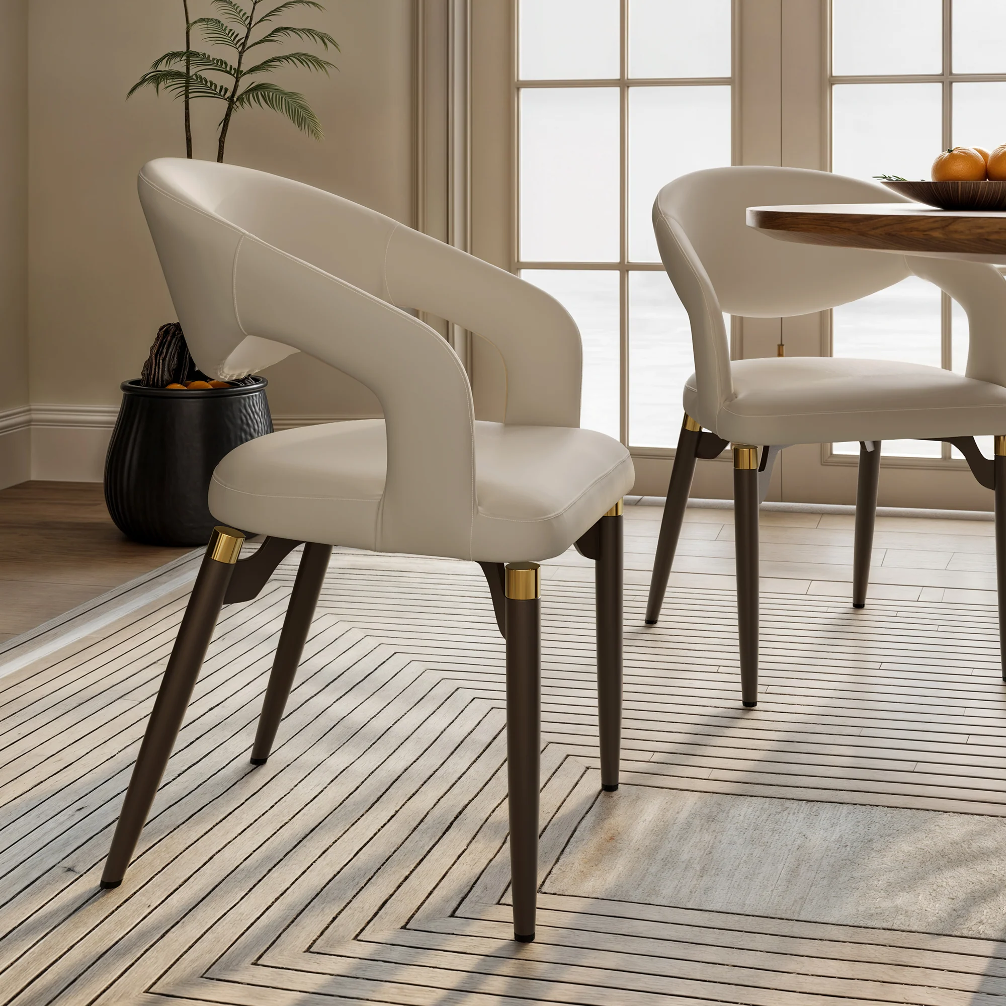 Chantilly Leather Dining Chairs, set of 2 - Image 3