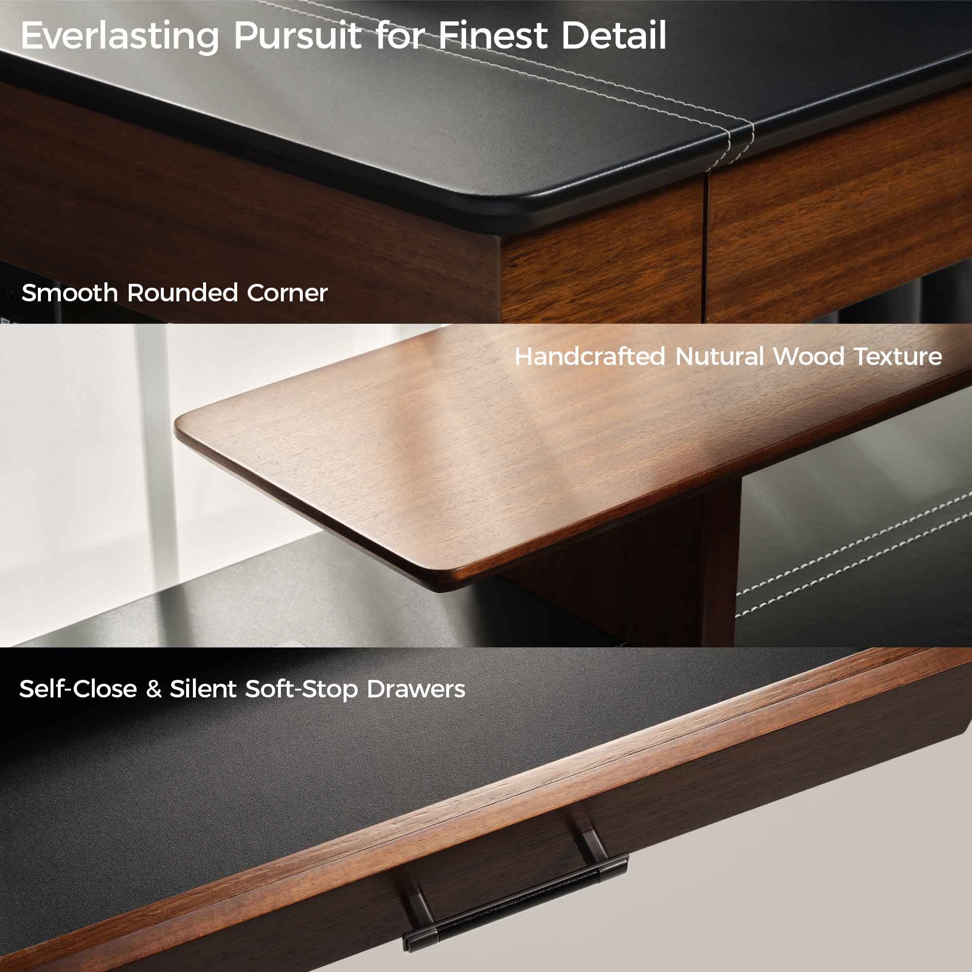 Faux Saddle Leather Adjustable Standing Desk (55"x23") - Image 6