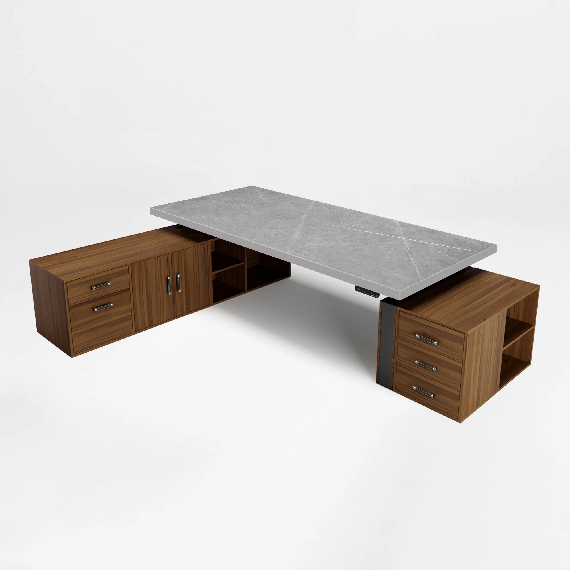 Zen Pro Series, 87"/72" Executive Standing Desk with Cabinets Set - Image 41