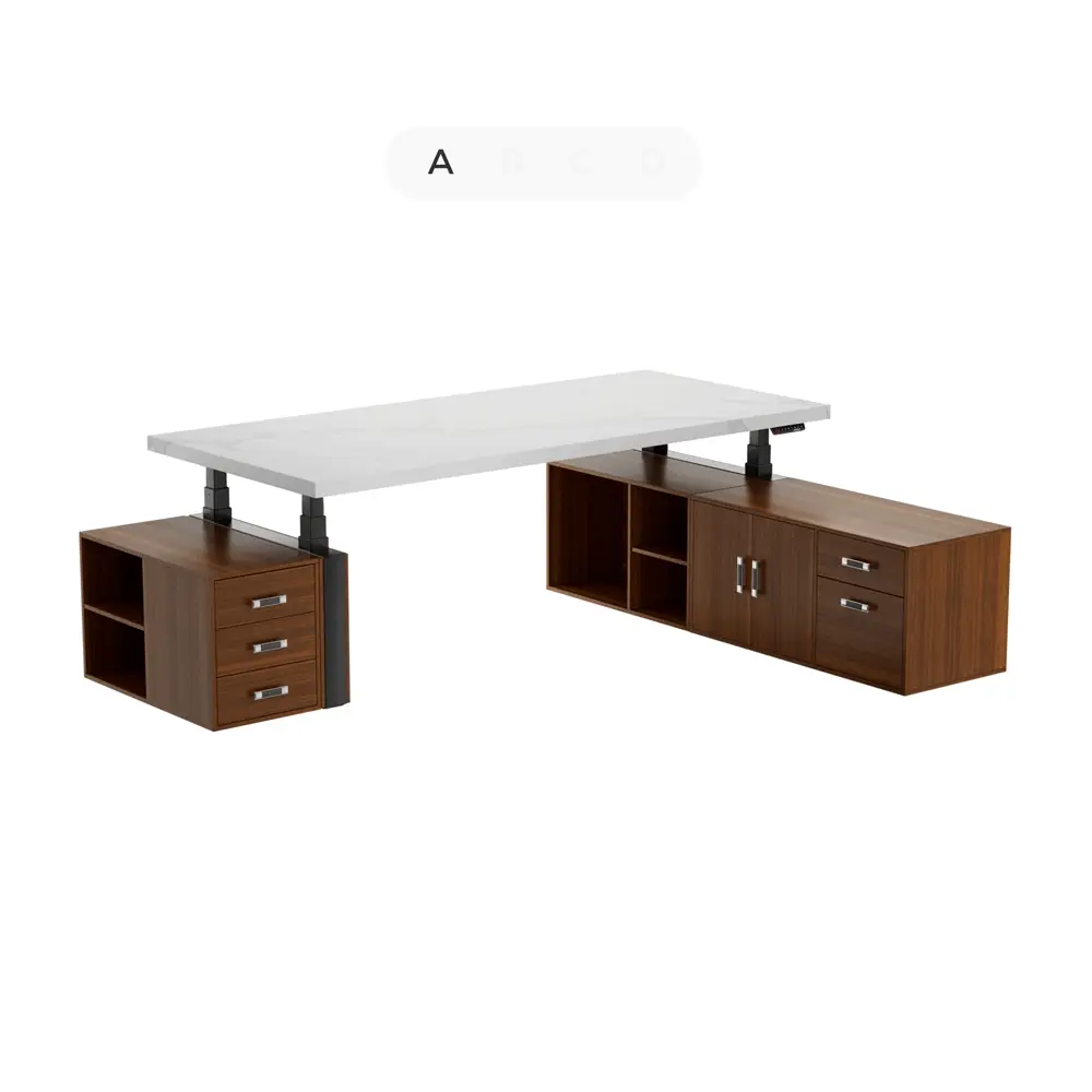 Zen Pro Series, 87"/72" Executive Standing Desk with Cabinets Set - Image 57