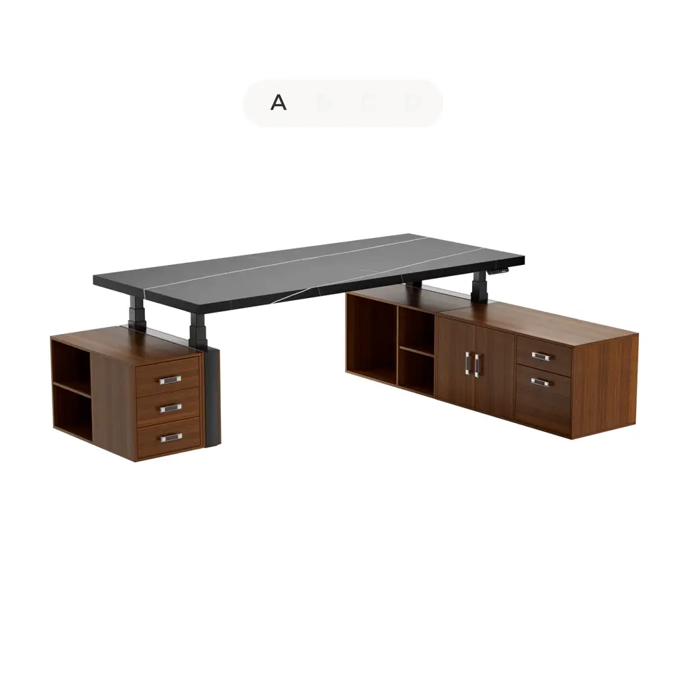Zen Pro Series, 87"/72" Executive Standing Desk with Cabinets Set - Image 8