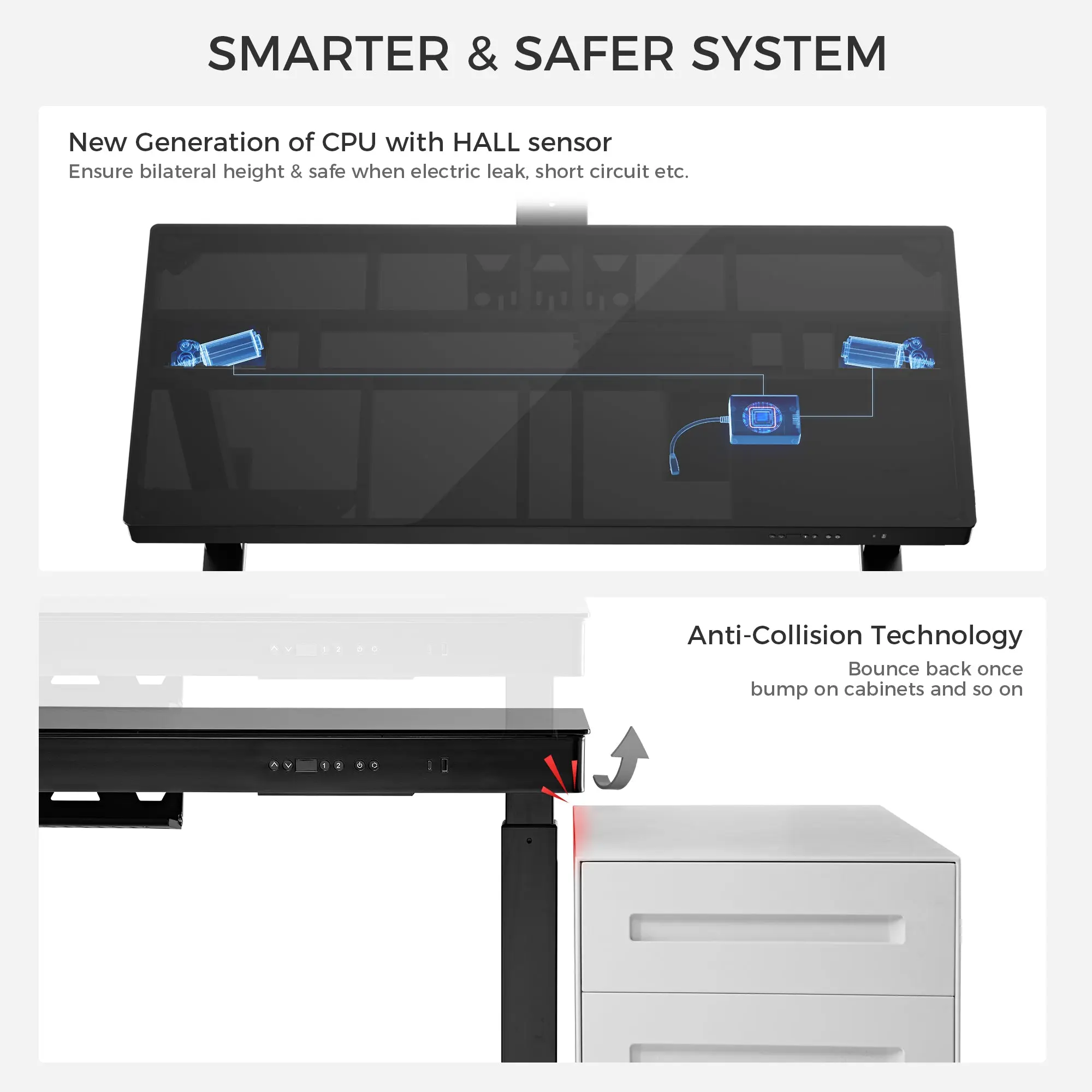GTG-G55, Glass Desktop Gaming Standing Desk (55"x23") - Image 8