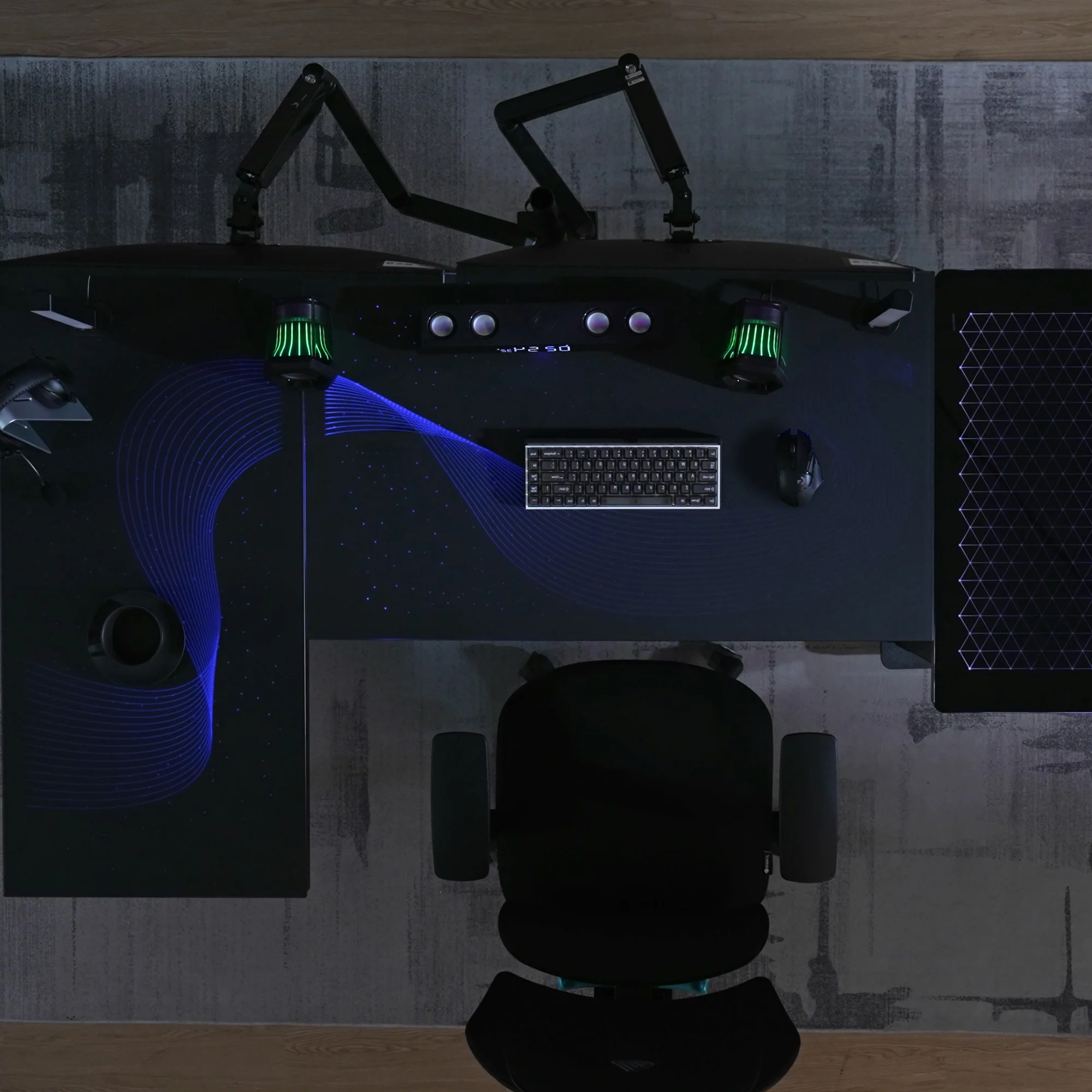 GTG - L60, L-Shaped Glass LED Gaming Desk (60"x40") - Image 24