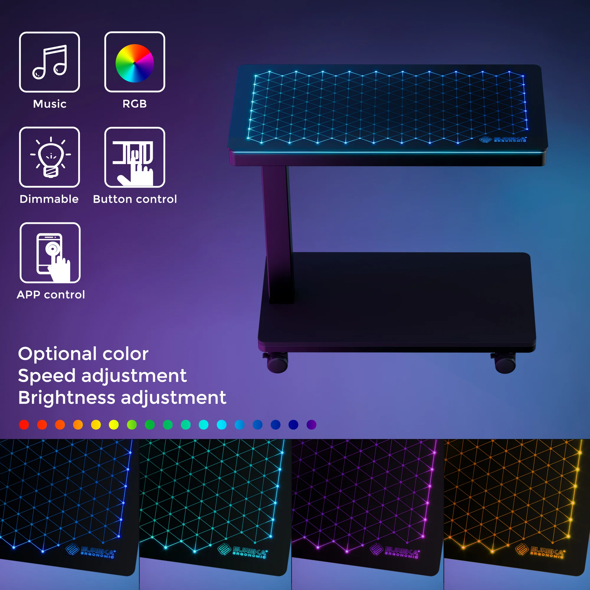 Height-Adjustable Illuminated Panel CPU Cart - Image 6
