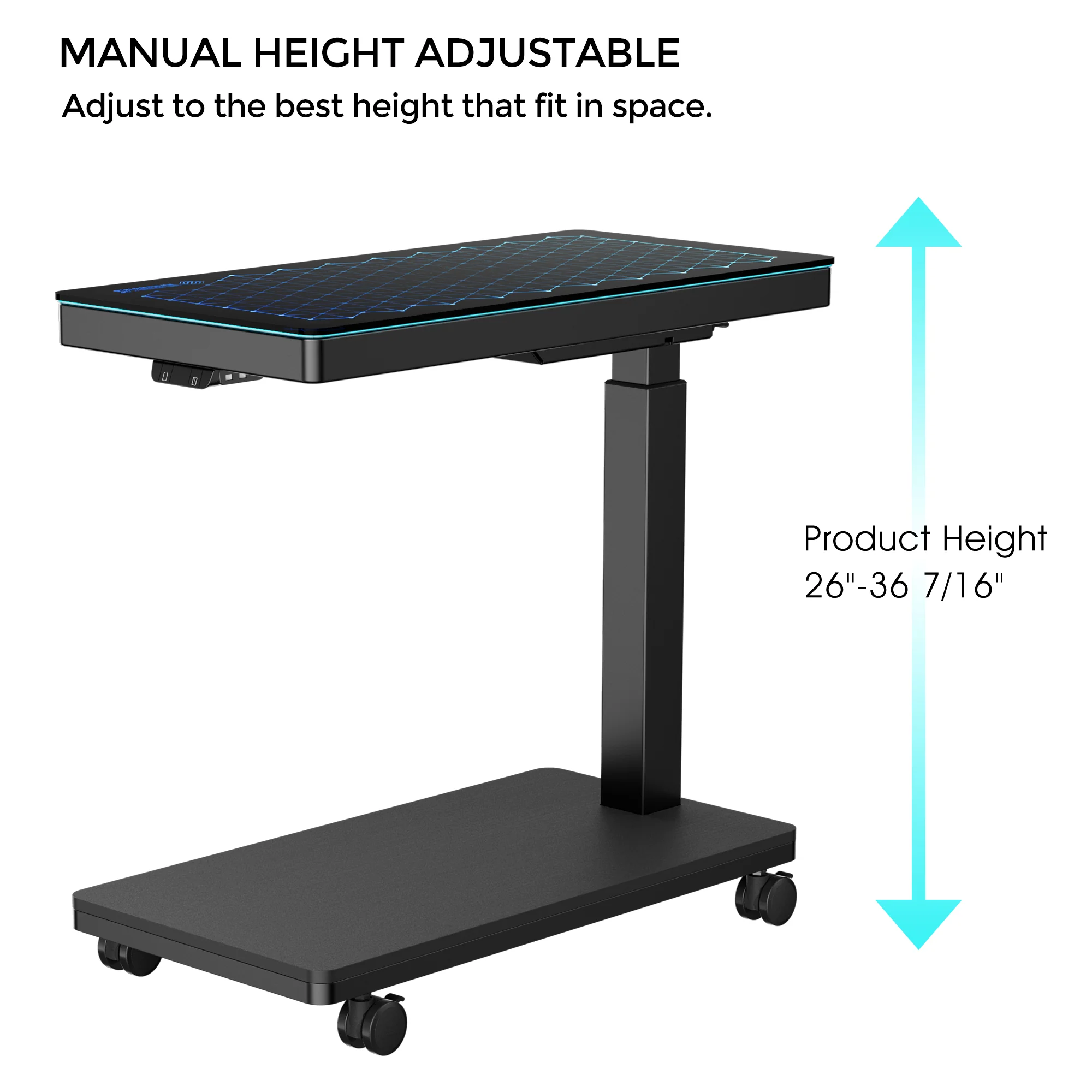 Height-Adjustable Illuminated Panel CPU Cart - Image 9