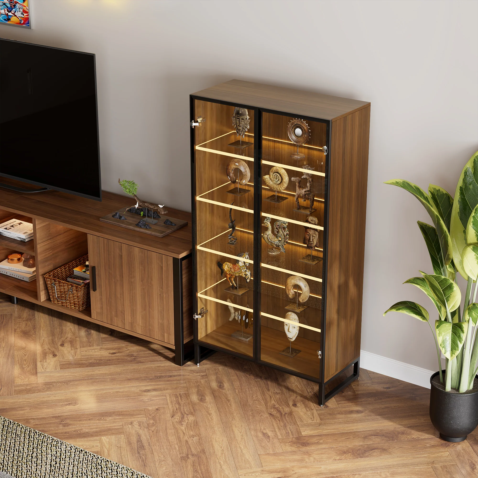 Curio Cabinet with Adjustable Shelves - Image 4