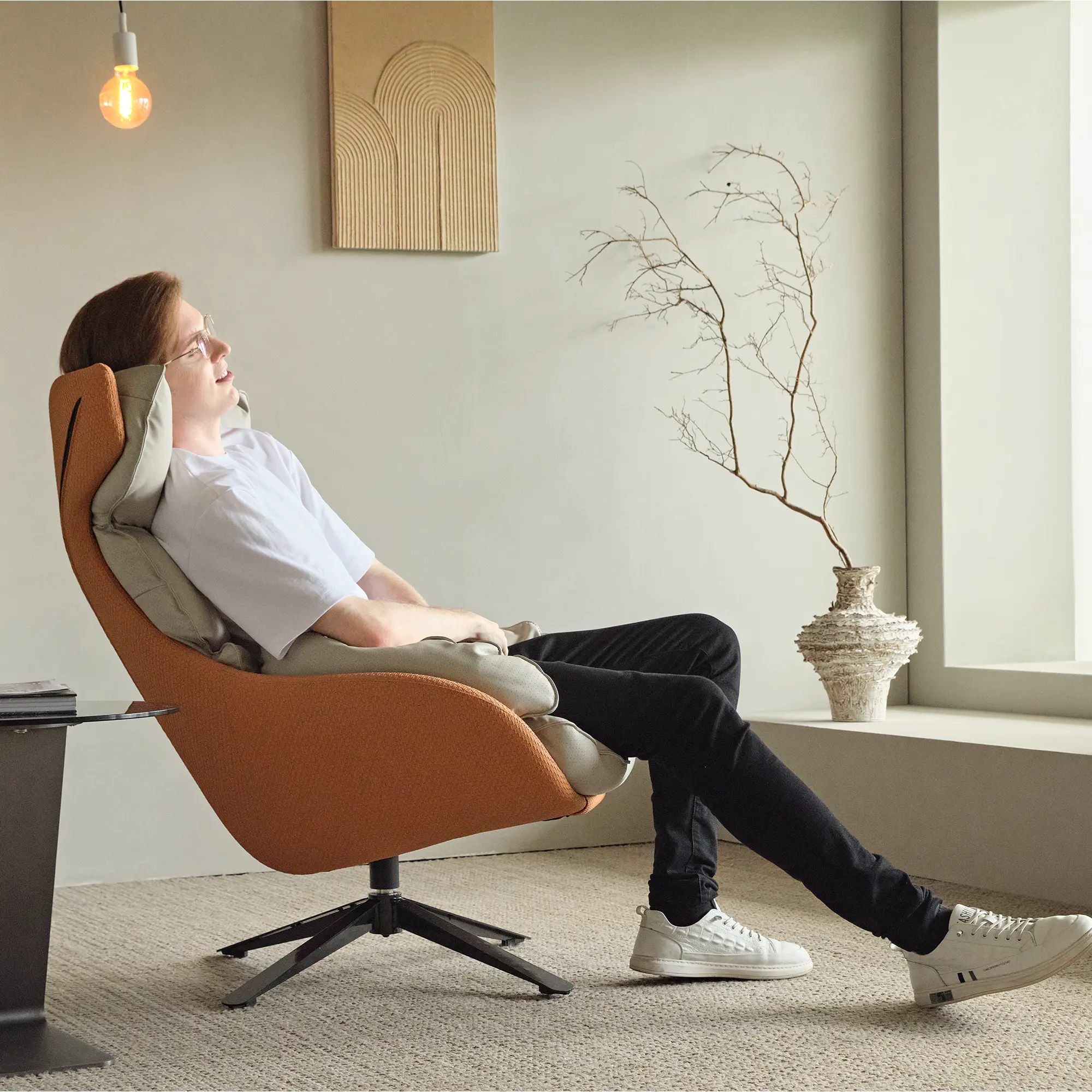 Todd, Swivel Armchair with High Back Lounge Chair - Image 4