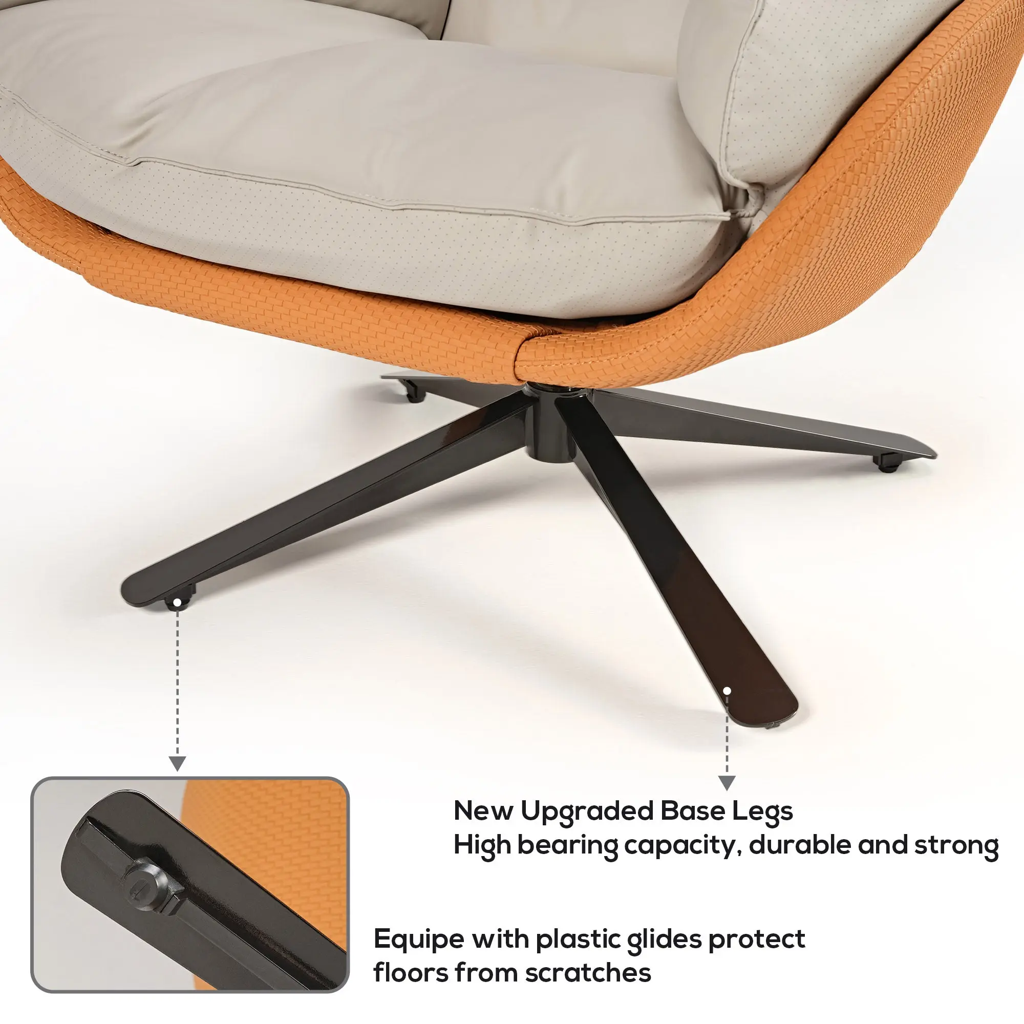 Todd, Swivel Armchair with High Back Lounge Chair - Image 7