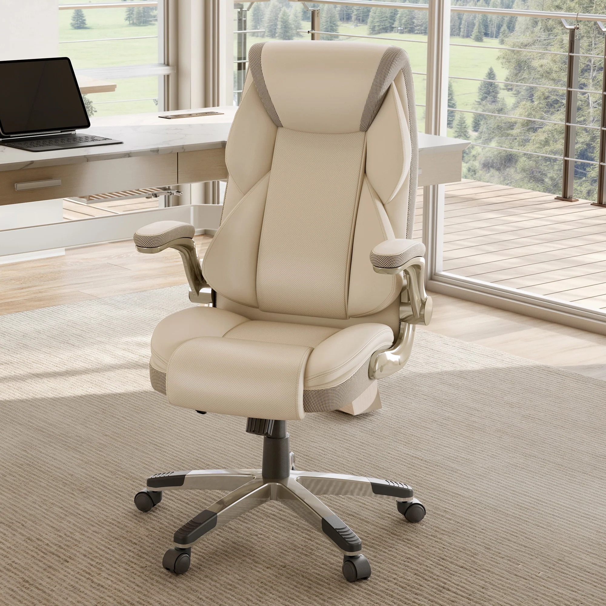 Galene, Faux Leather Office Chair - Image 4