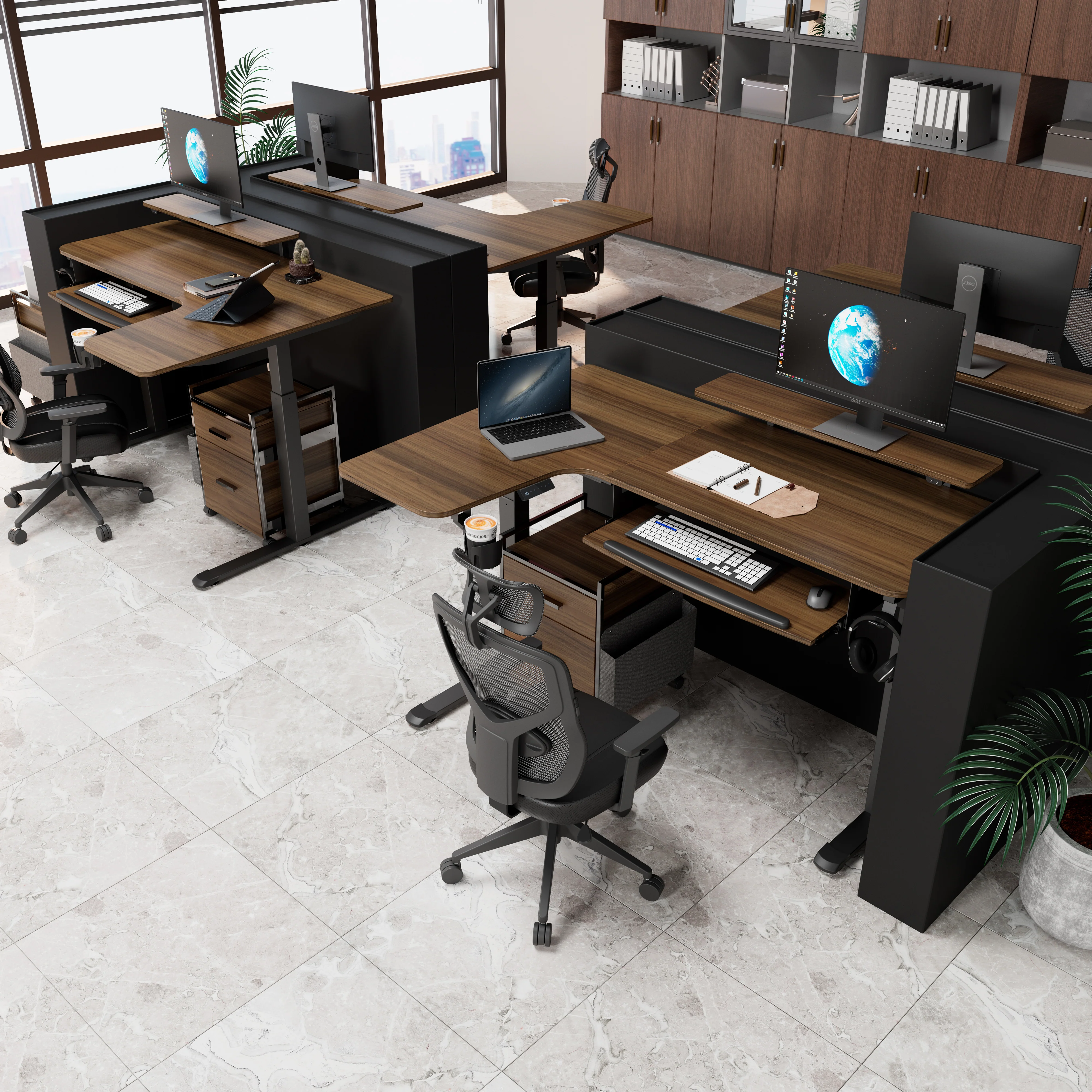 L-Shaped Standing Desk with Accessories Set (60"x23") - Image 33
