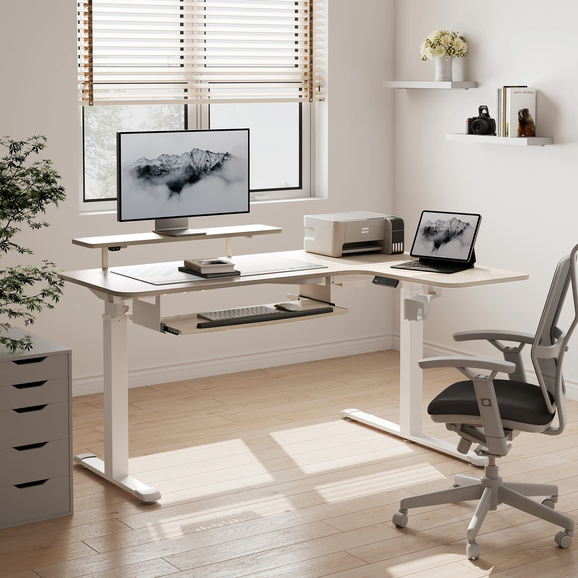 L-Shaped Standing Desk with Accessories Set (60"x23") - Image 99