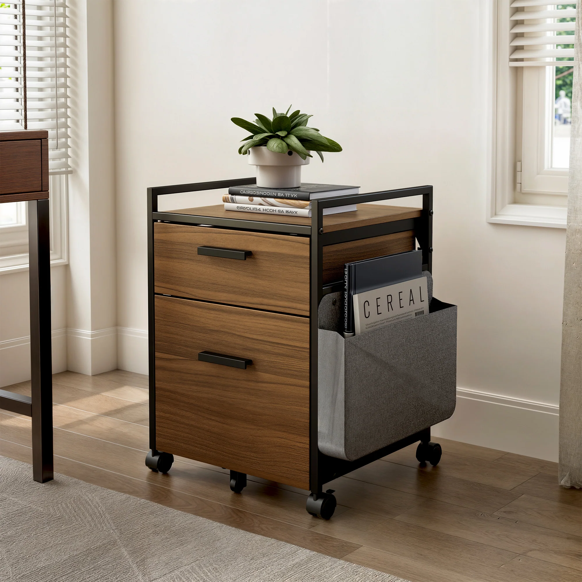 23" Rolling File Cabinet with Drawer - Image 3
