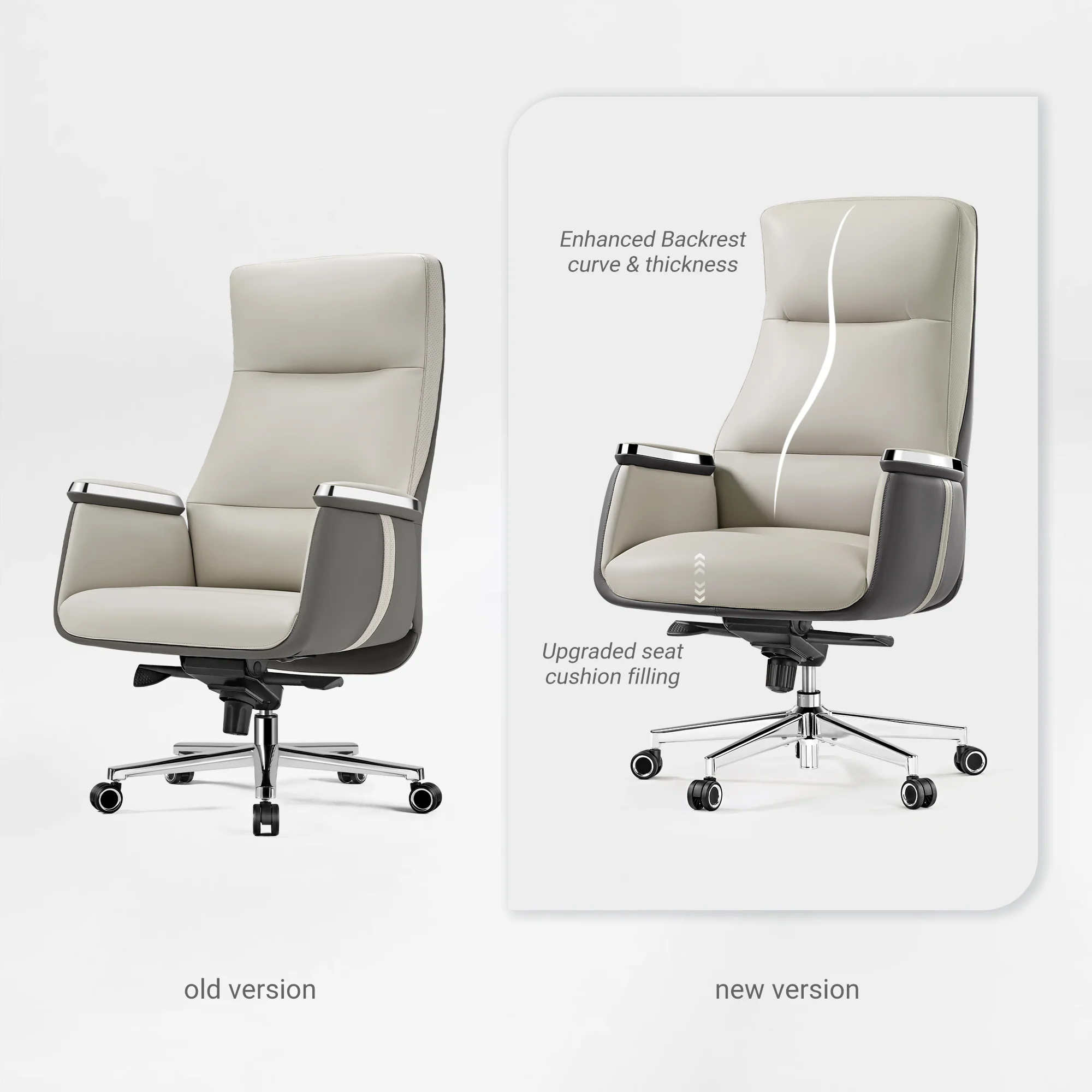 Royal II, Silicone & Leather Executive Ergonomic Office Chair - Image 9