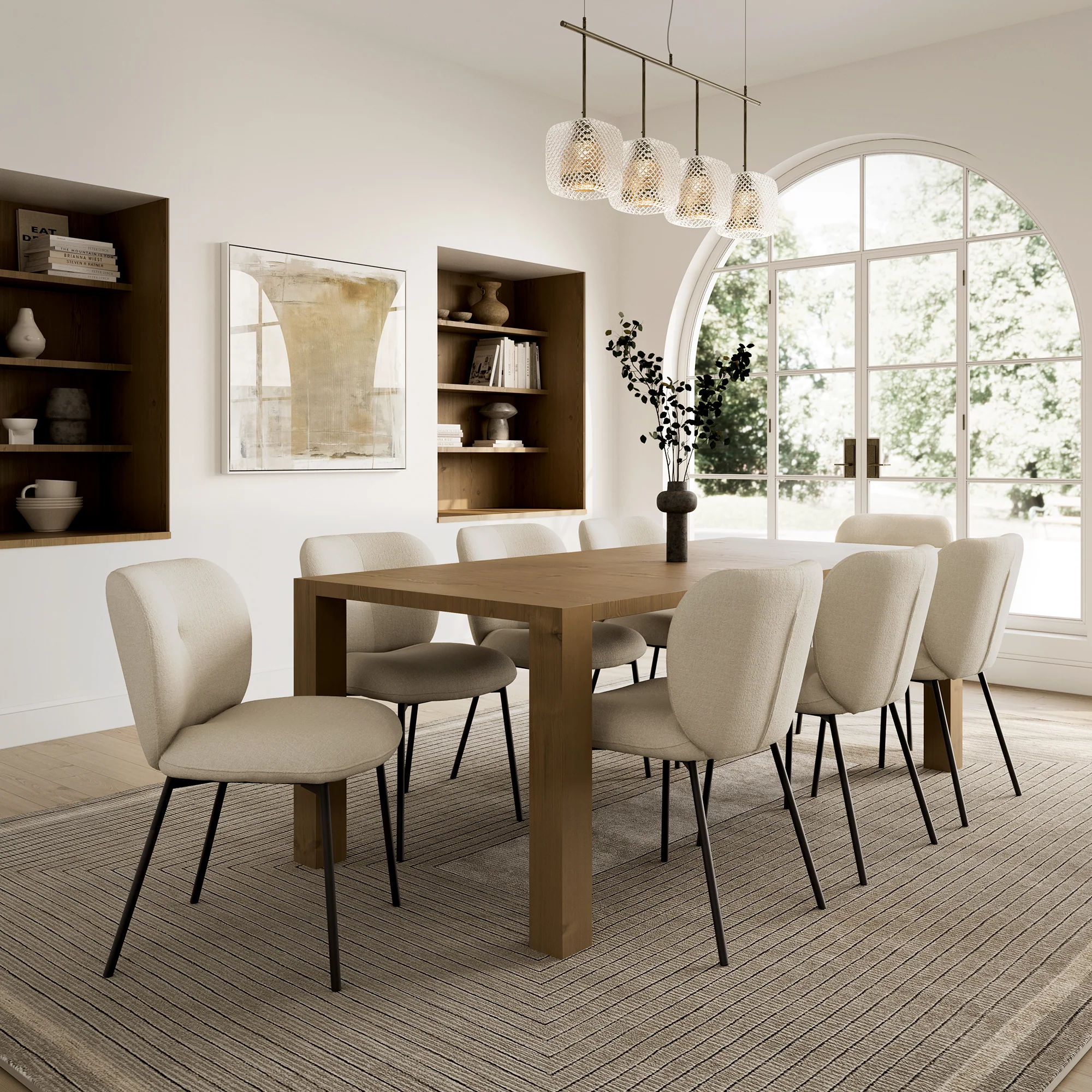 Sage, Upholstered Dining Side Chairs Set of 2, Off-White - Image 5