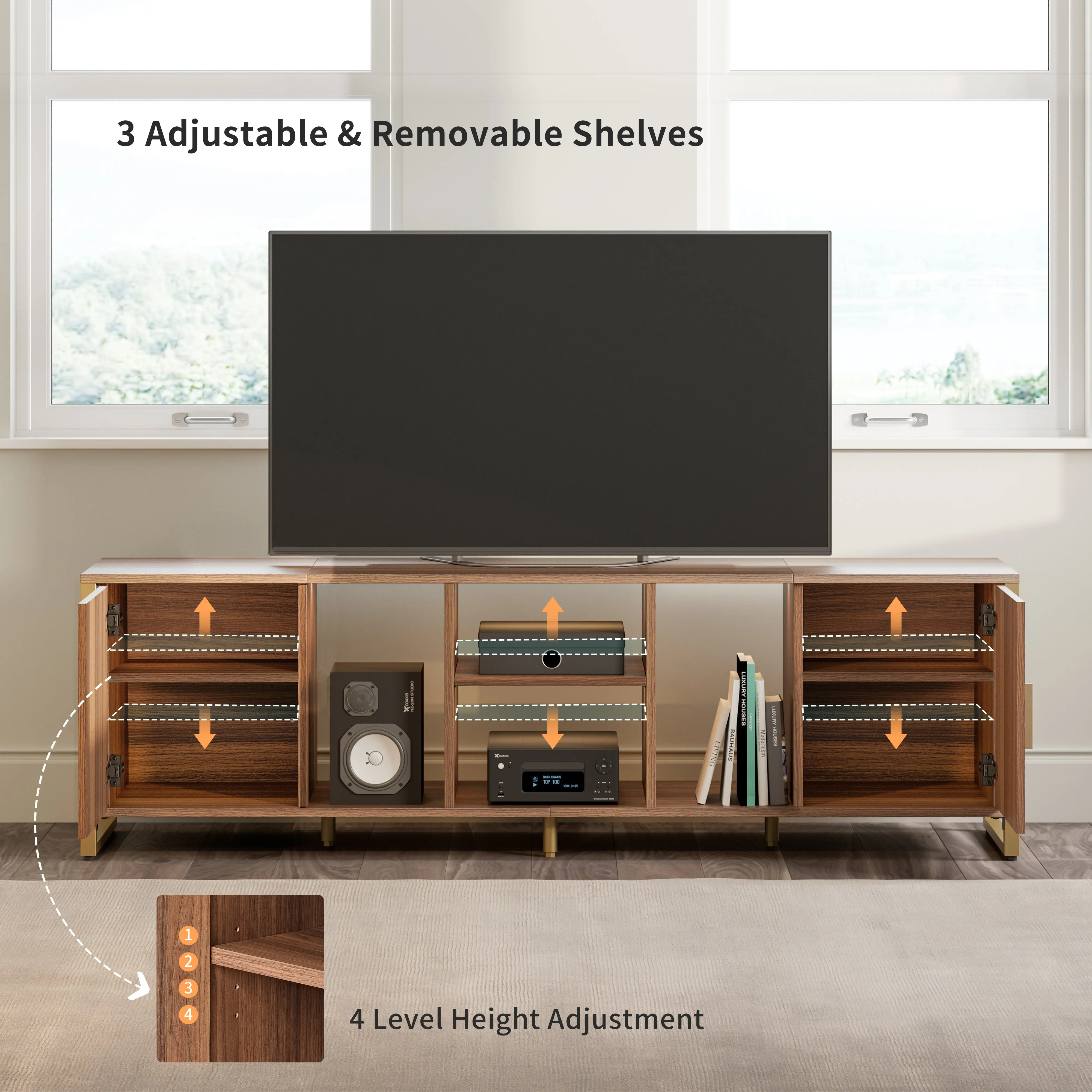 Sonoma 70" LED Light TV Stand Media Console - Image 6