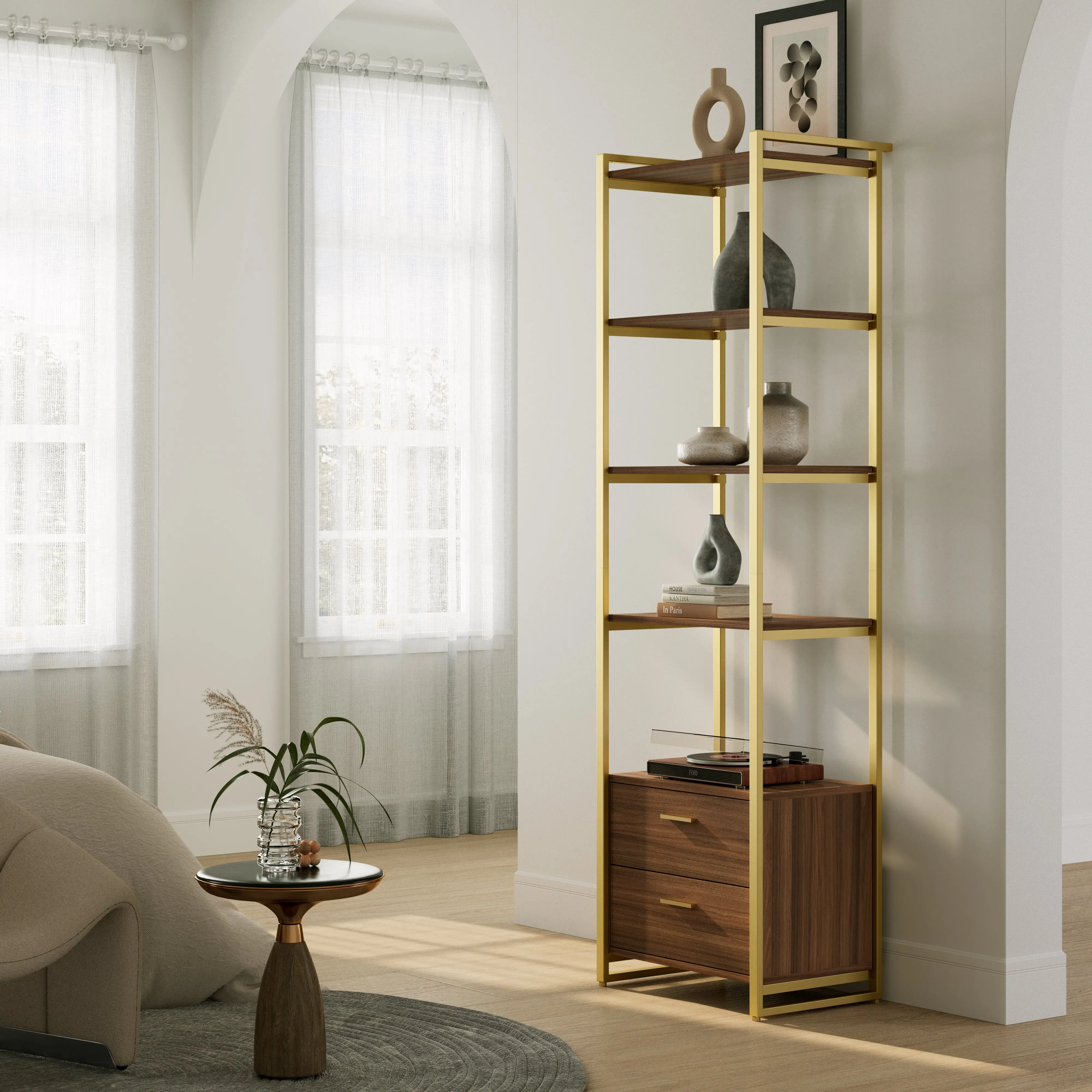 Sonoma 85.2'' Storage Shelf, 5 Tiers, 2 Drawers - Image 3