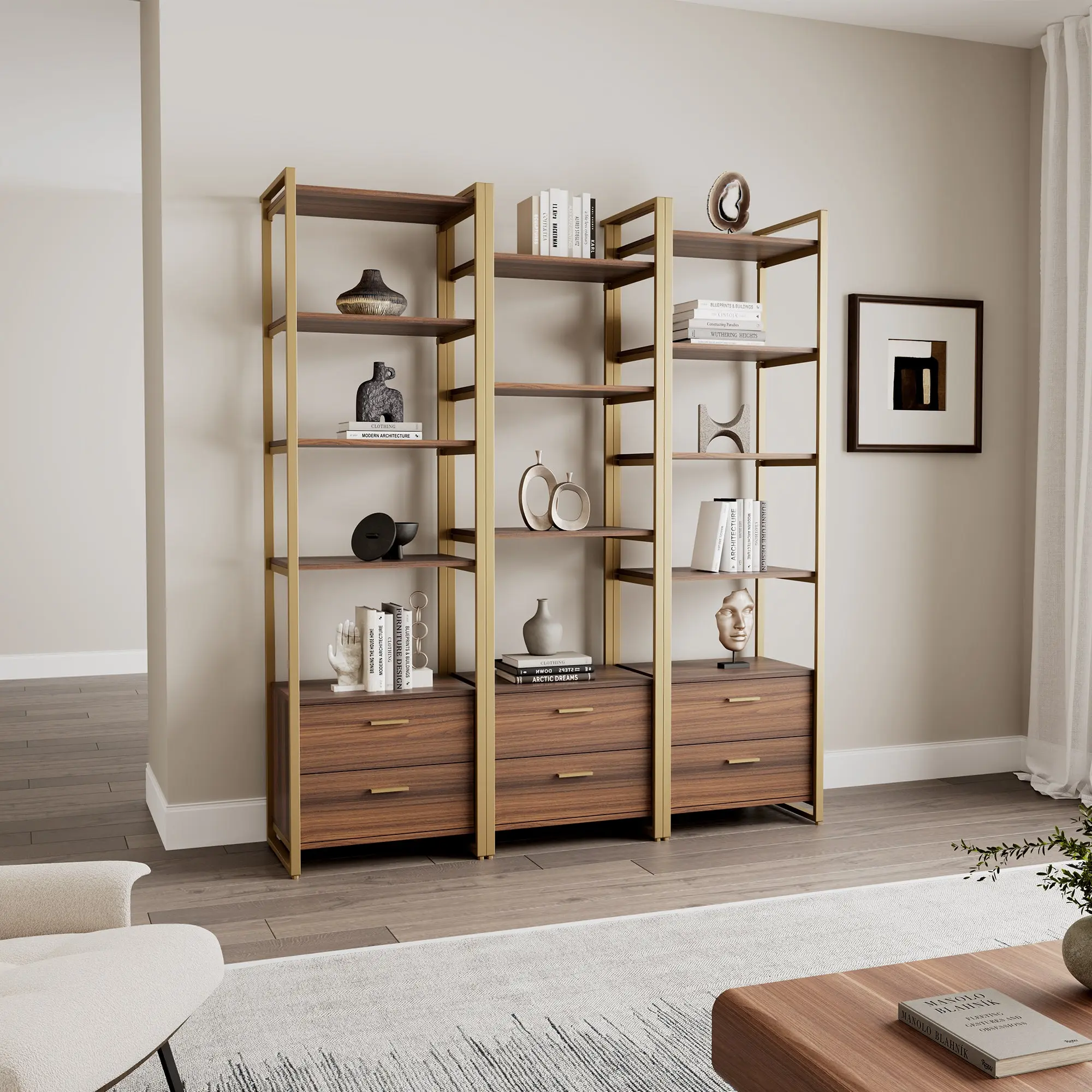 Sonoma 85.2'' Storage Shelf, 5 Tiers, 2 Drawers - Image 4