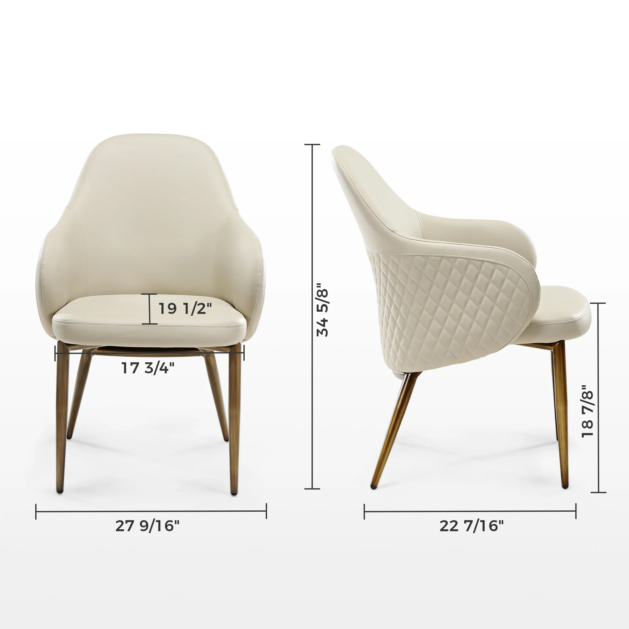 Acalay, Upholstered Dining Arm Chairs Set of 2, Beige - Image 19