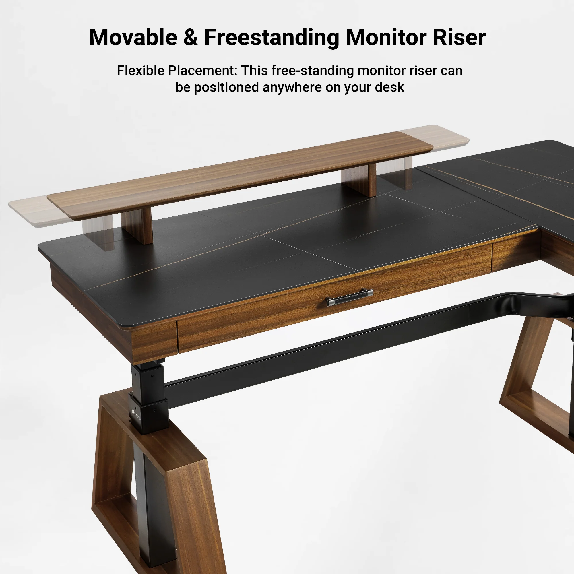 Ark Pro L-Shaped Standing Desk (Sintered Stone, 63"x23") - Image 13