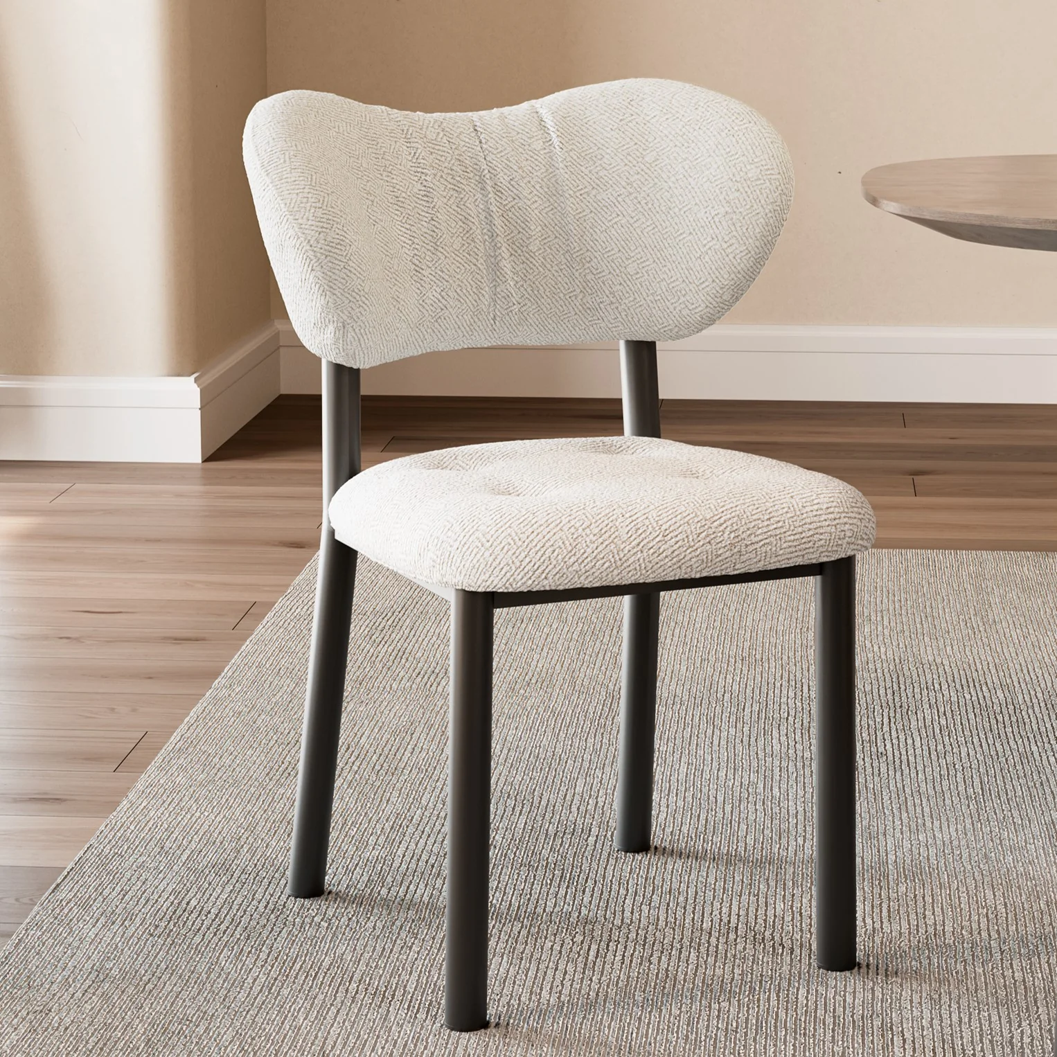 Nibbles, Upholstered Dining Side Chairs Set of 2, White - Image 4