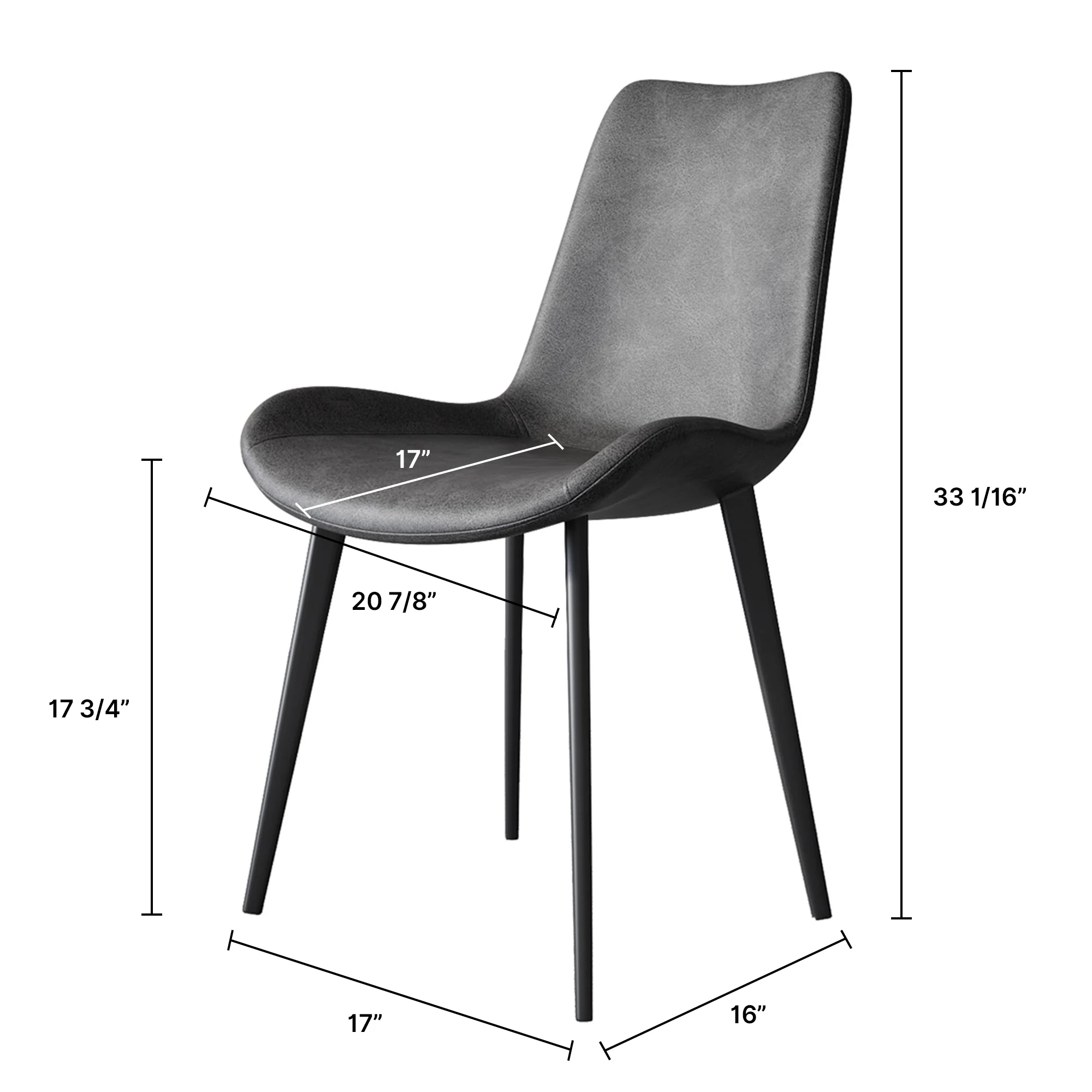 Milo, Dining Side Chairs Set of 2 , Gray - Image 18