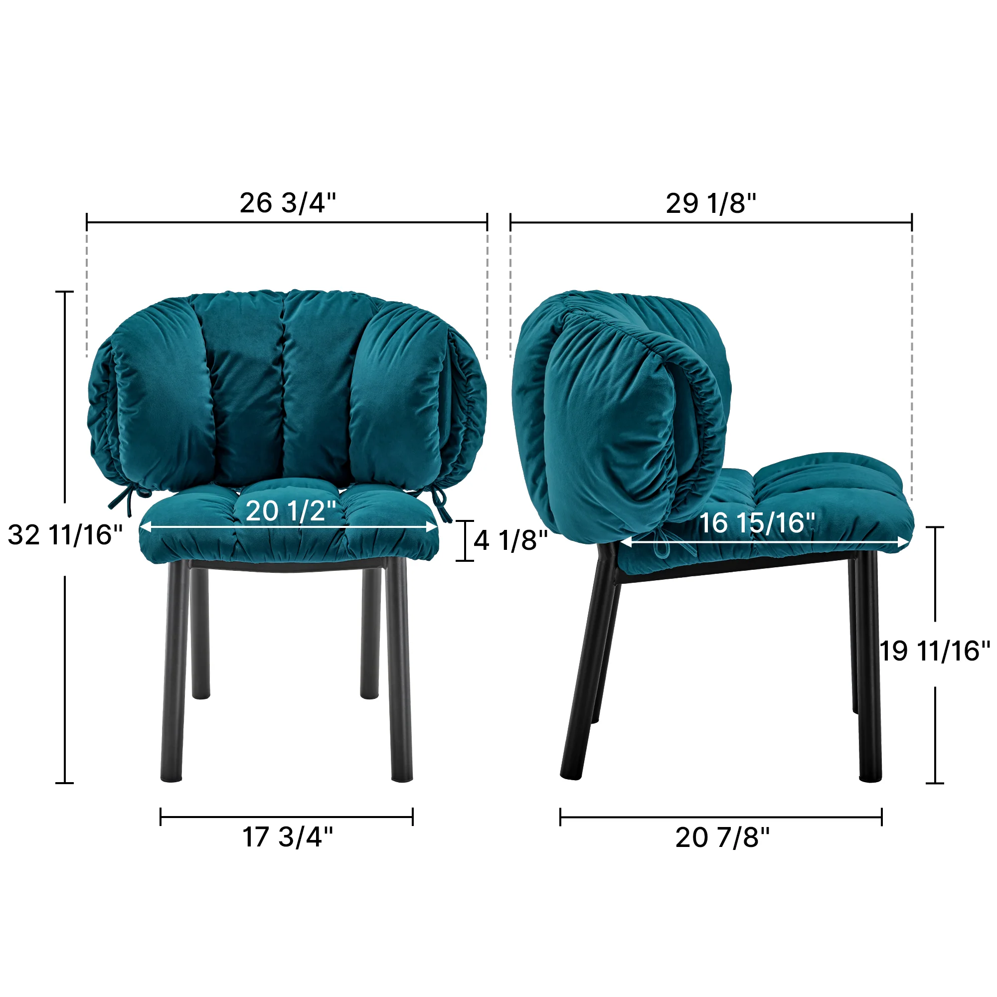 Rlesana, Velvet Dining Side Chair 1 PC, Red/Green - Image 35
